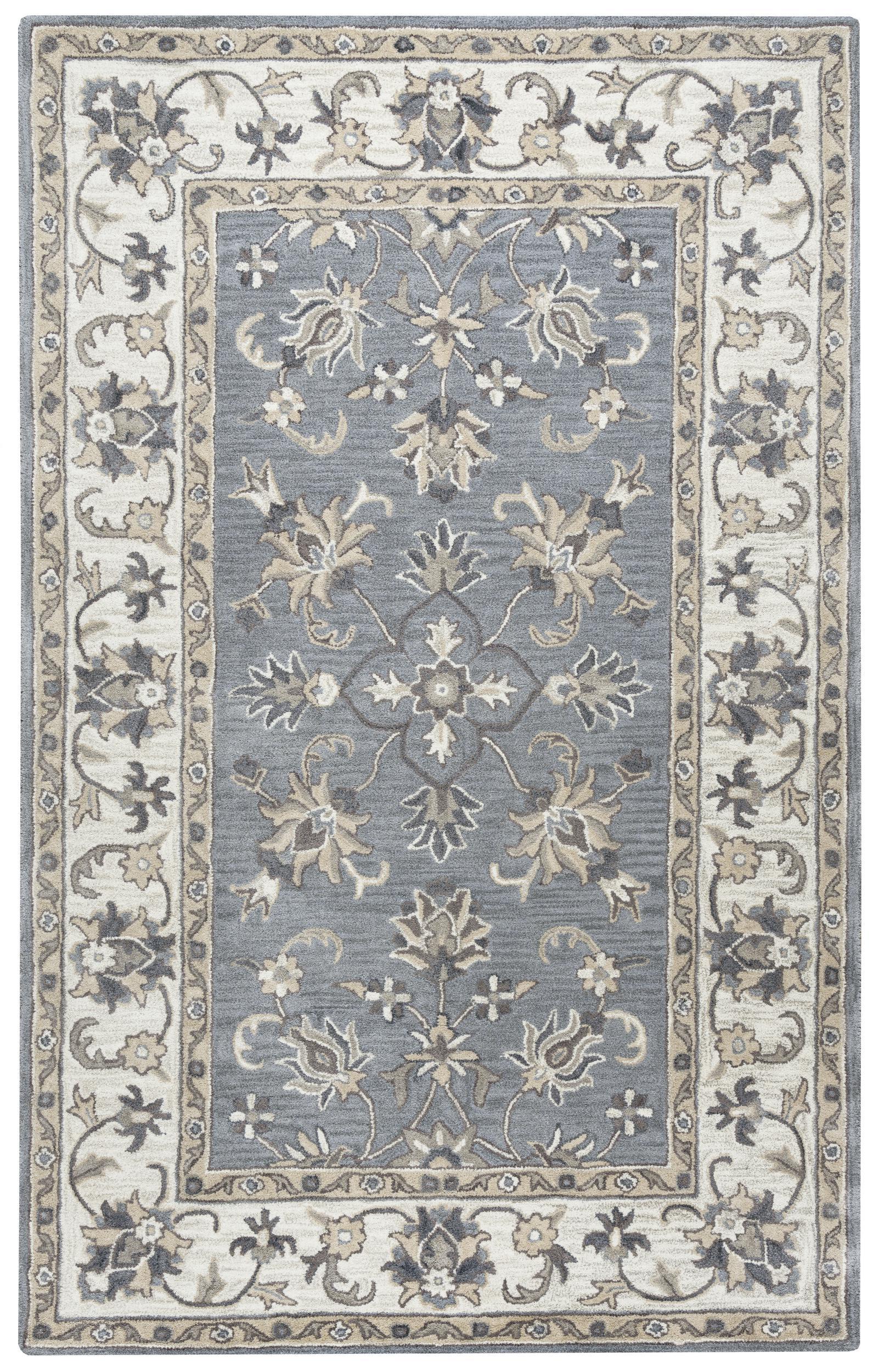 Alora Decor Liberty 8' x 10' Border Gray/Tan/Ivory Hand-Tufted Area Rug