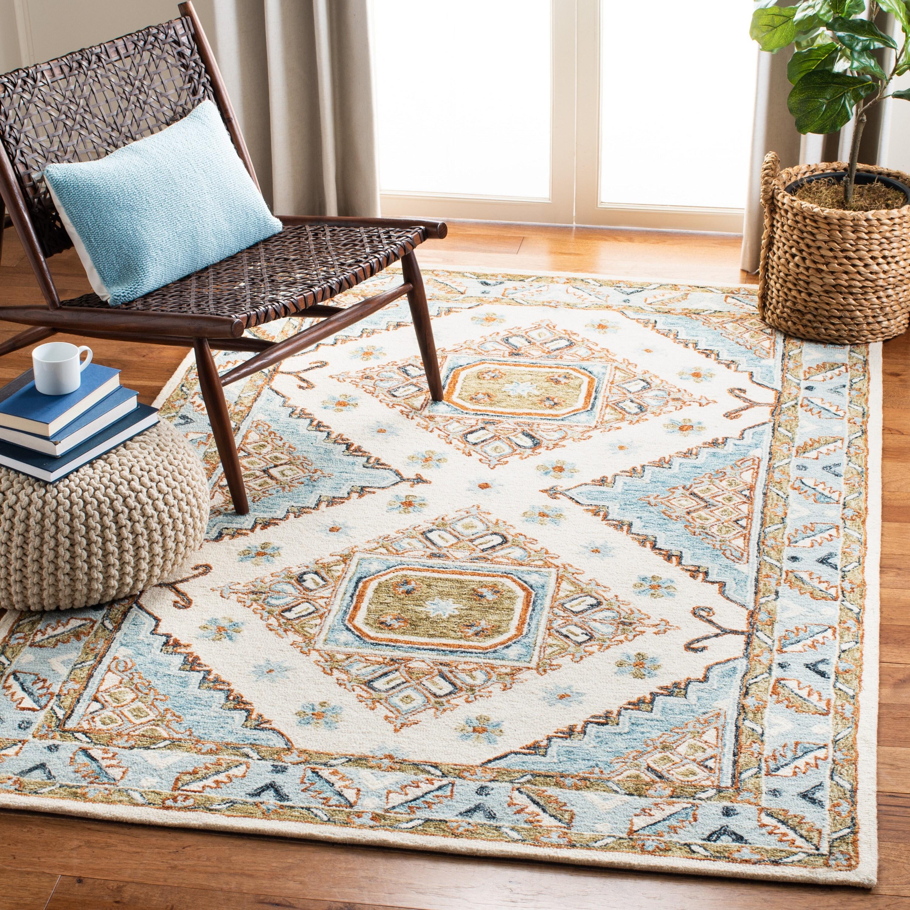 Capri CPR209 Hand Tufted Area Rug - Ivory/Rust - 4'x6' - Safavieh.
