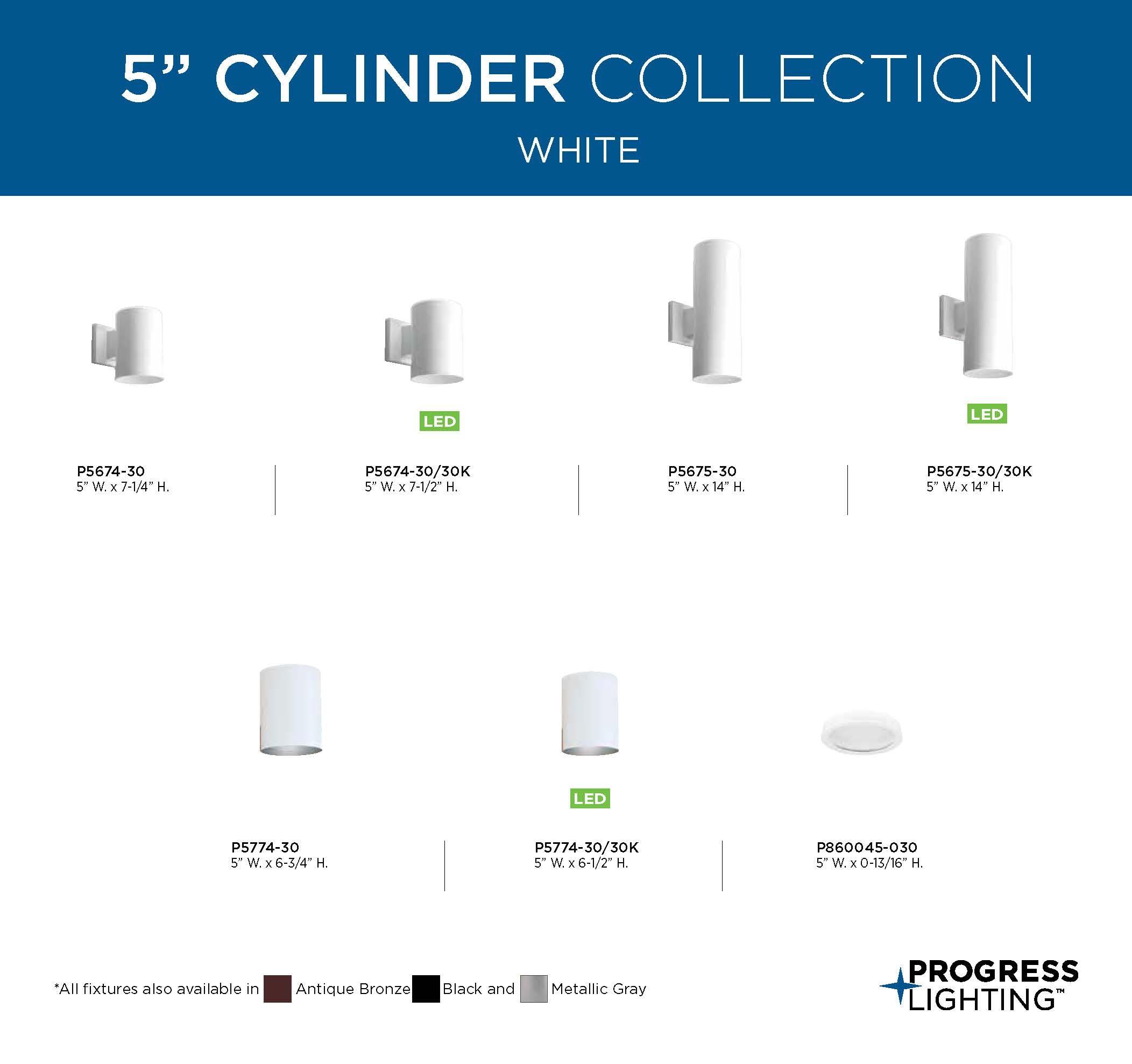 Progress Lighting, Cylinder Collection, 1-Light Wall Sconce, Antique Bronze Finish, Porcelain Shade