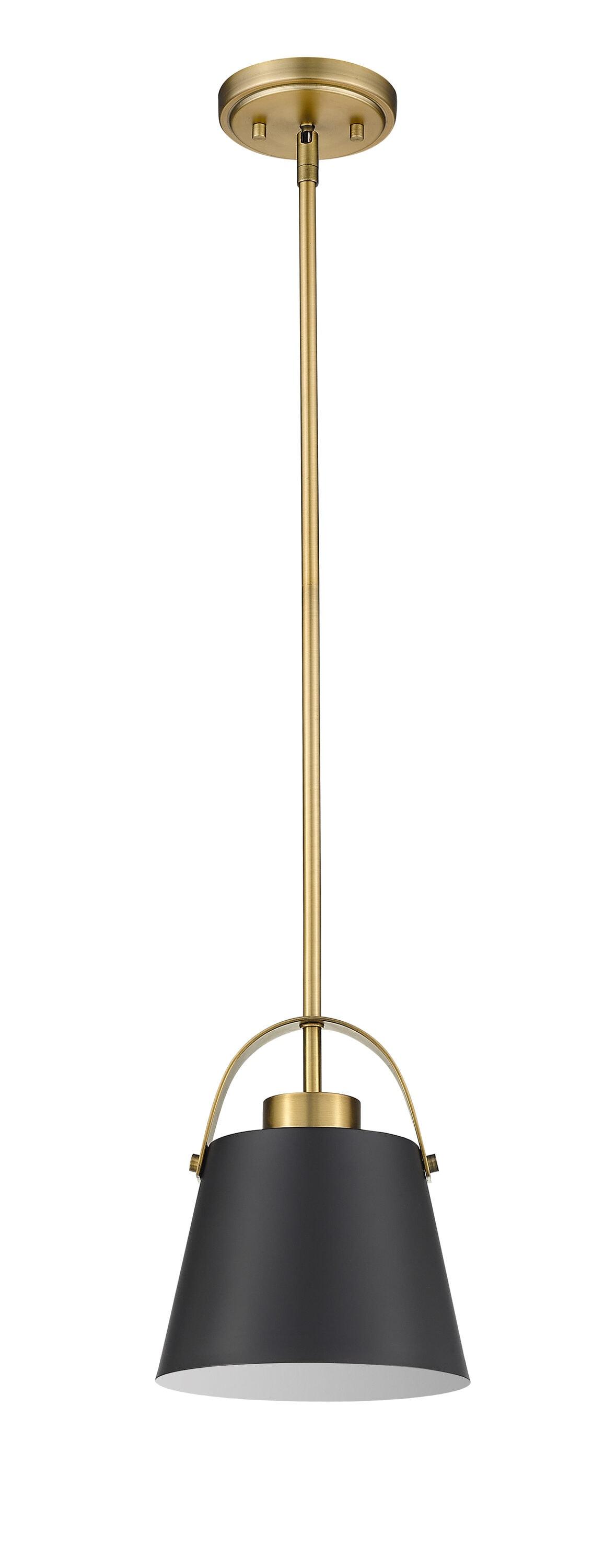Z-Lite Z-Studio 1 - Light Pendant in  Matte Black/Heritage Brass