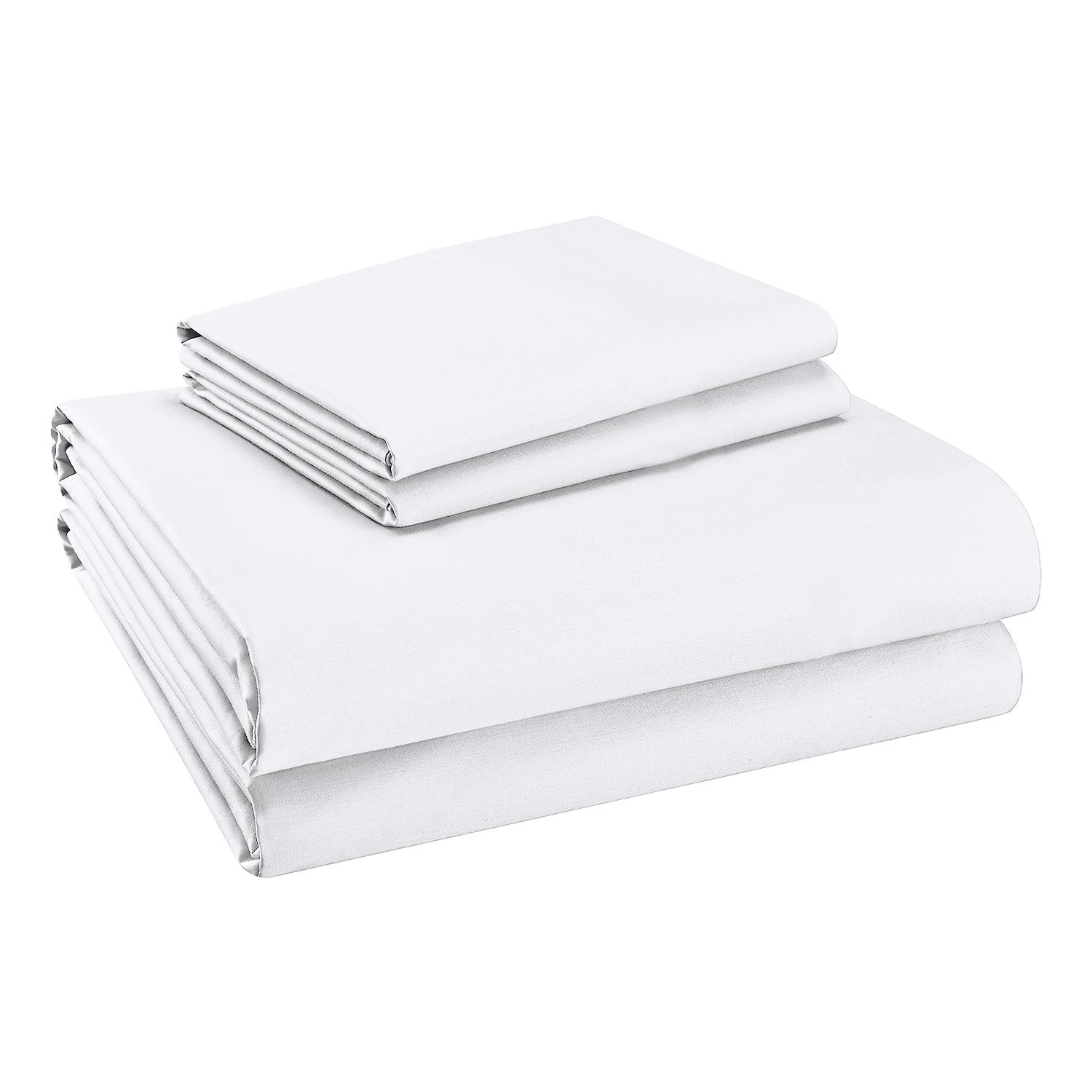 Cool & Crisp 100% Cotton Percale Full Sheet Set in White