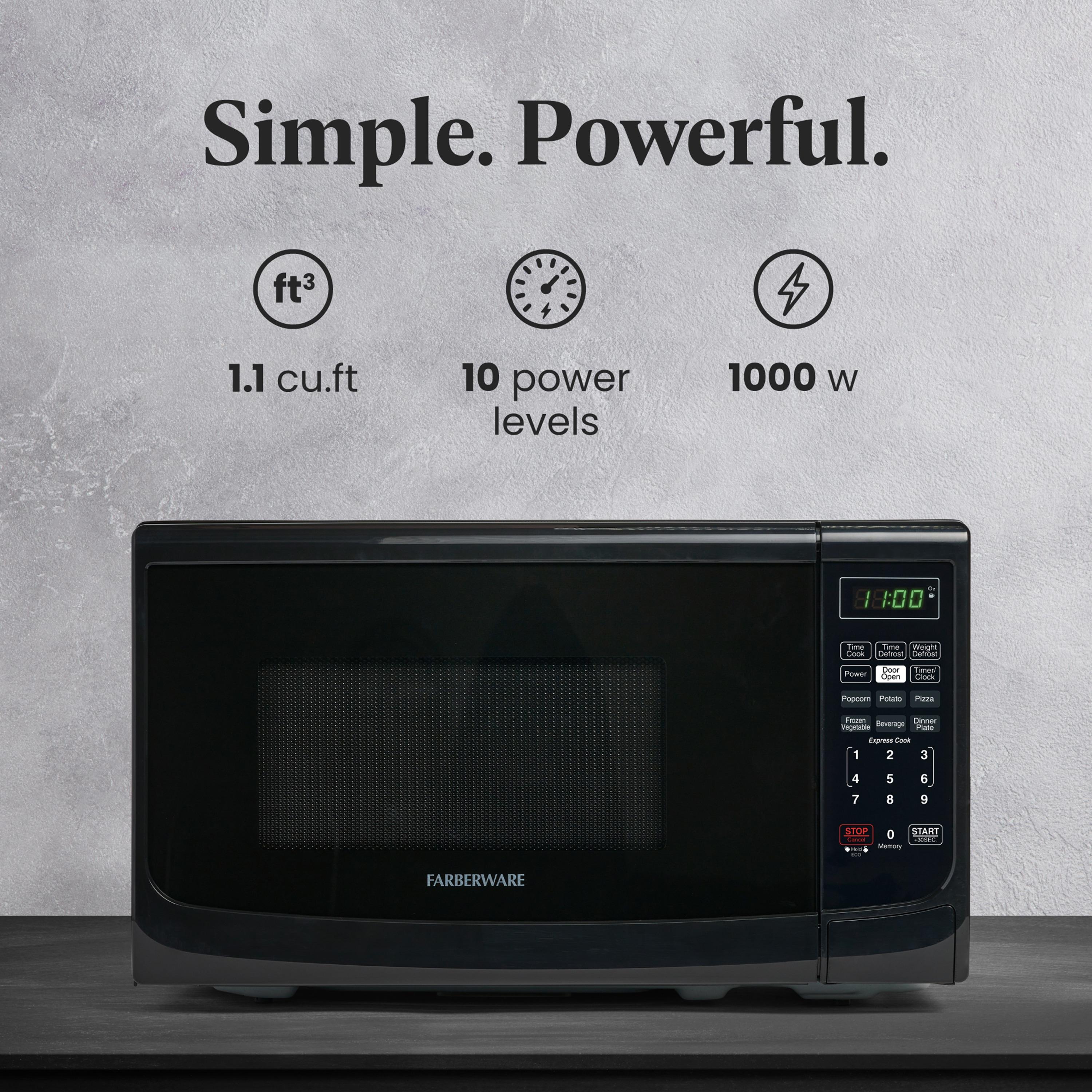 Farberware Farberware Countertop Microwave .7 Cu. Ft. 700-Watt Compact Microwave Oven FMO07ABTBKA