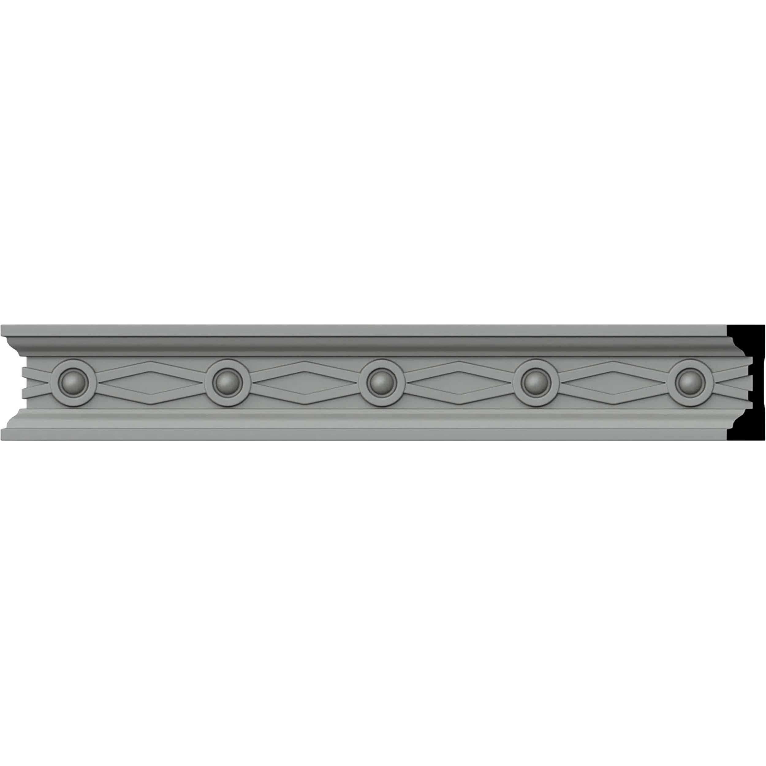 Ekena Millwork 1 1/2"H x 1/2"P x 94 1/2"L, (2" Repeat), Federal Chair Rail (Set of 8)