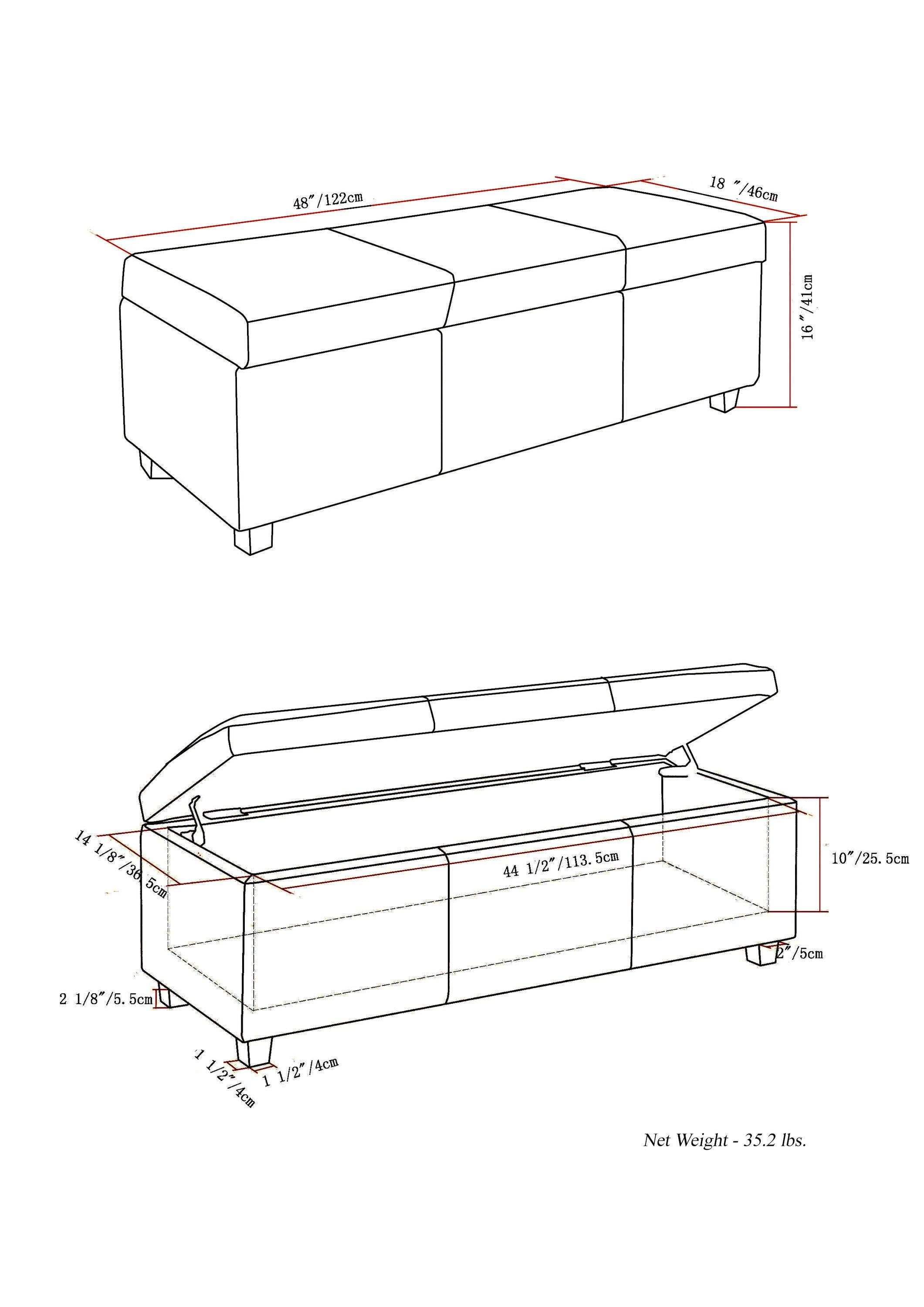 Avalon Faux Leather Ottoman