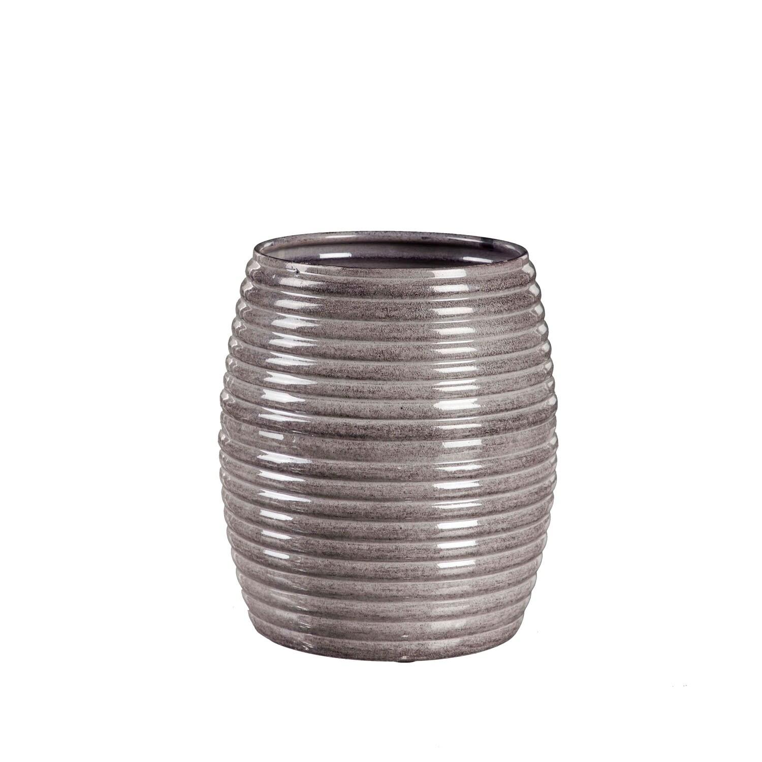 Evergreen Metal Ribbed Planter, Set of 3