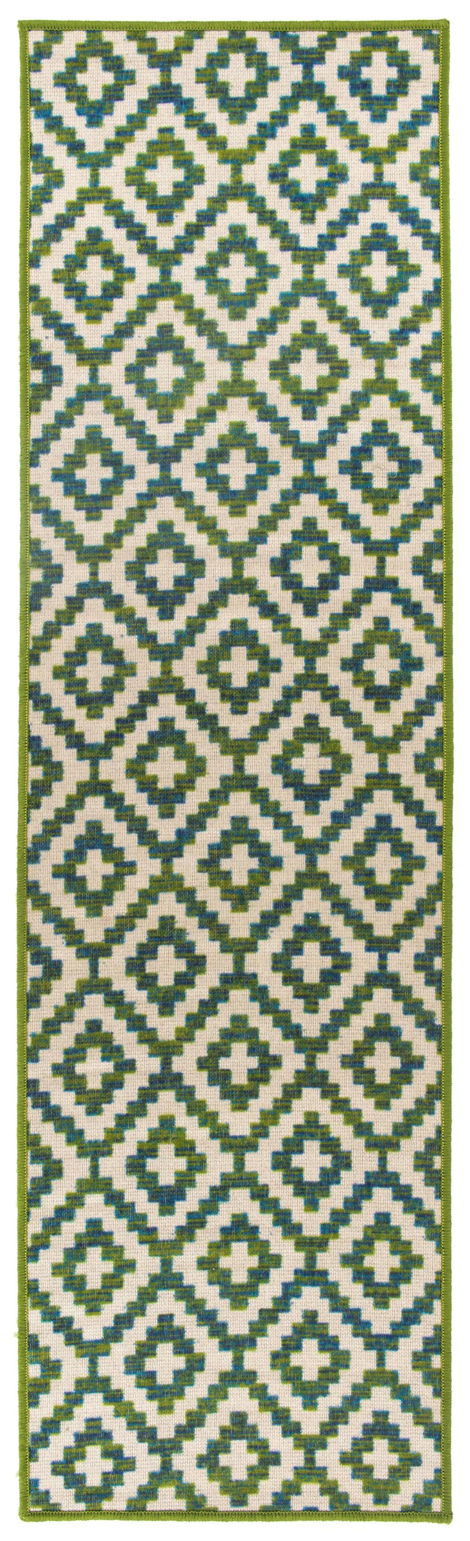 World Rug Gallery Contemporary Geometric Trellis Indoor/Outdoor Area Rug - GREEN 2'x7'