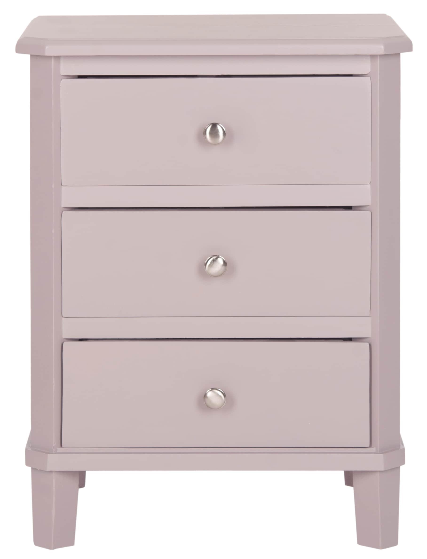 Joe Nightstand with Storage Drawers - Grey Mauve - Safavieh.