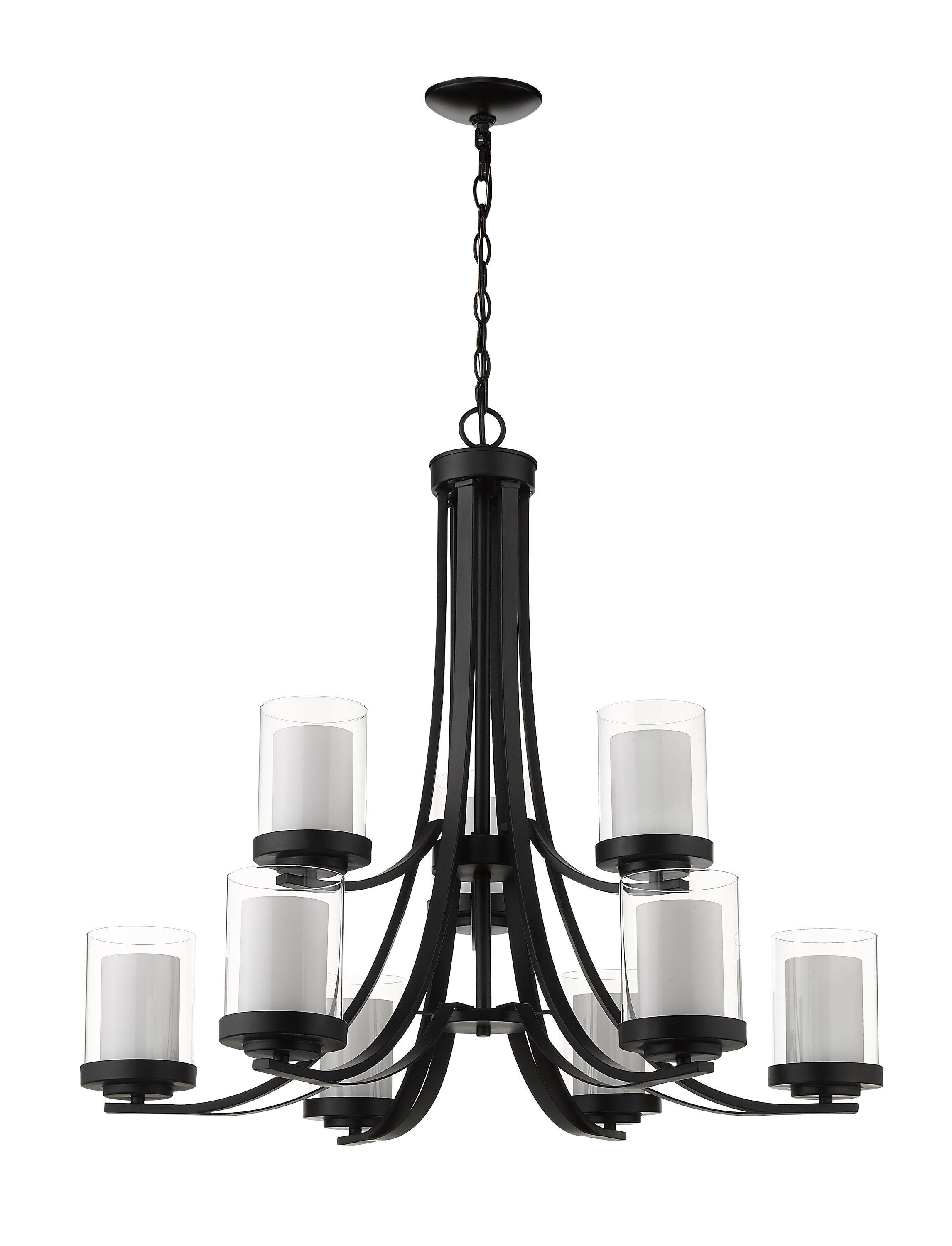 Z-Lite Willow 9 - Light Chandelier in  Matte Black