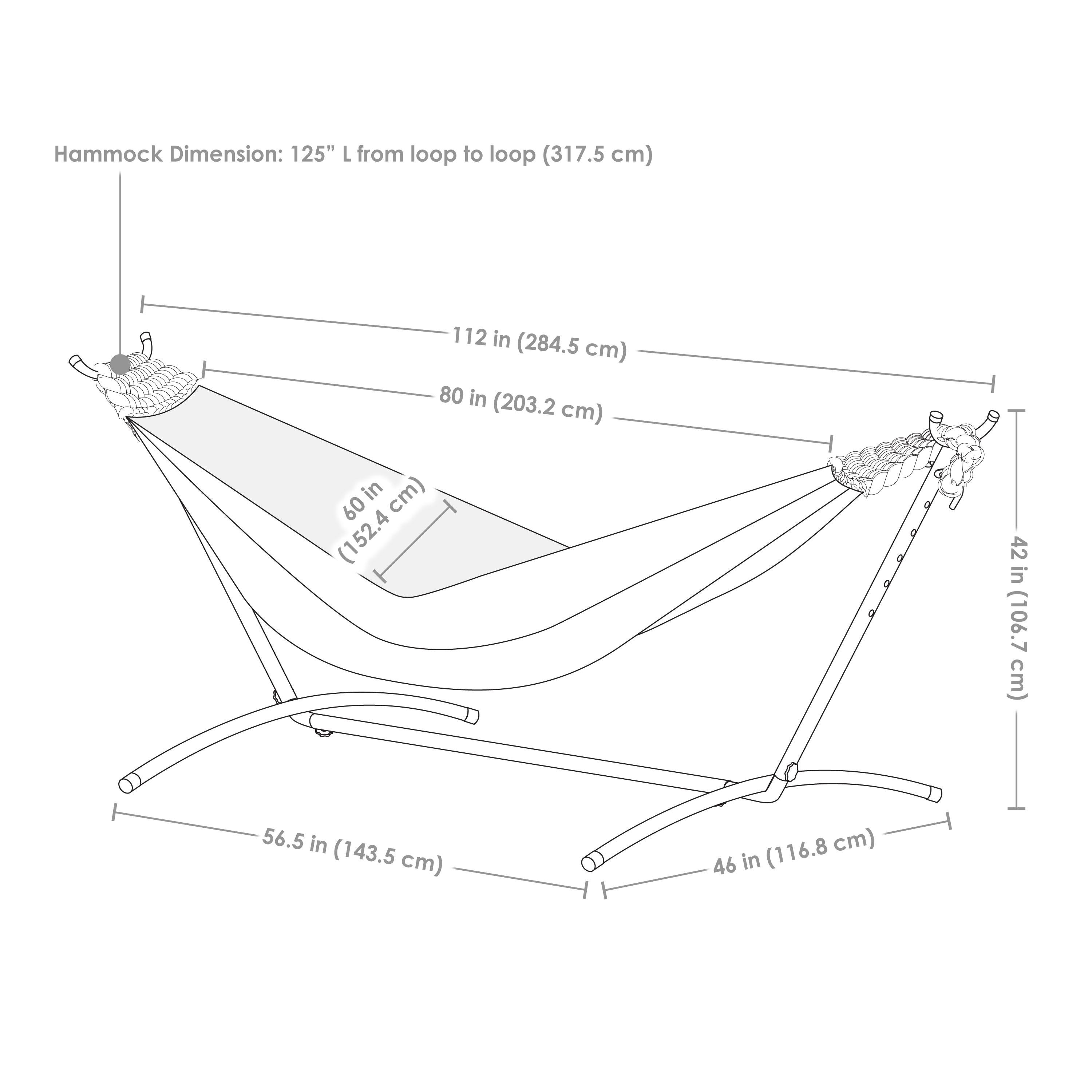 Sunnydaze Indoor/Outdoor Portable Brazilian Double Hammock with Stand and Carrying Pouch - 400 lb Weight Capacity - Beach Oasis