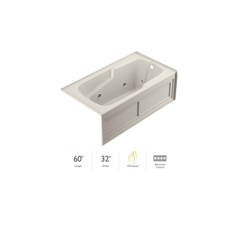 Cetra® 60" x 32" Alcove Whirlpool Acrylic Bathtub