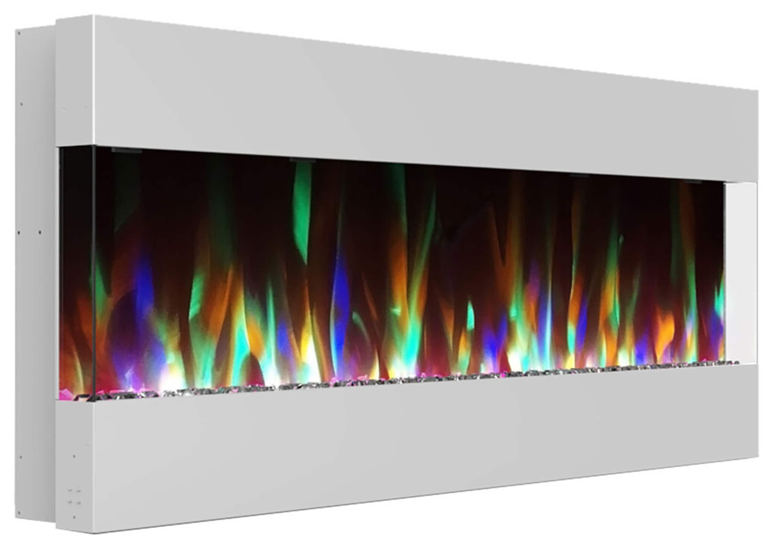 Cambridge Cambridge Recessed Wall Mounted Electric Fireplace with Crystal Rock Display