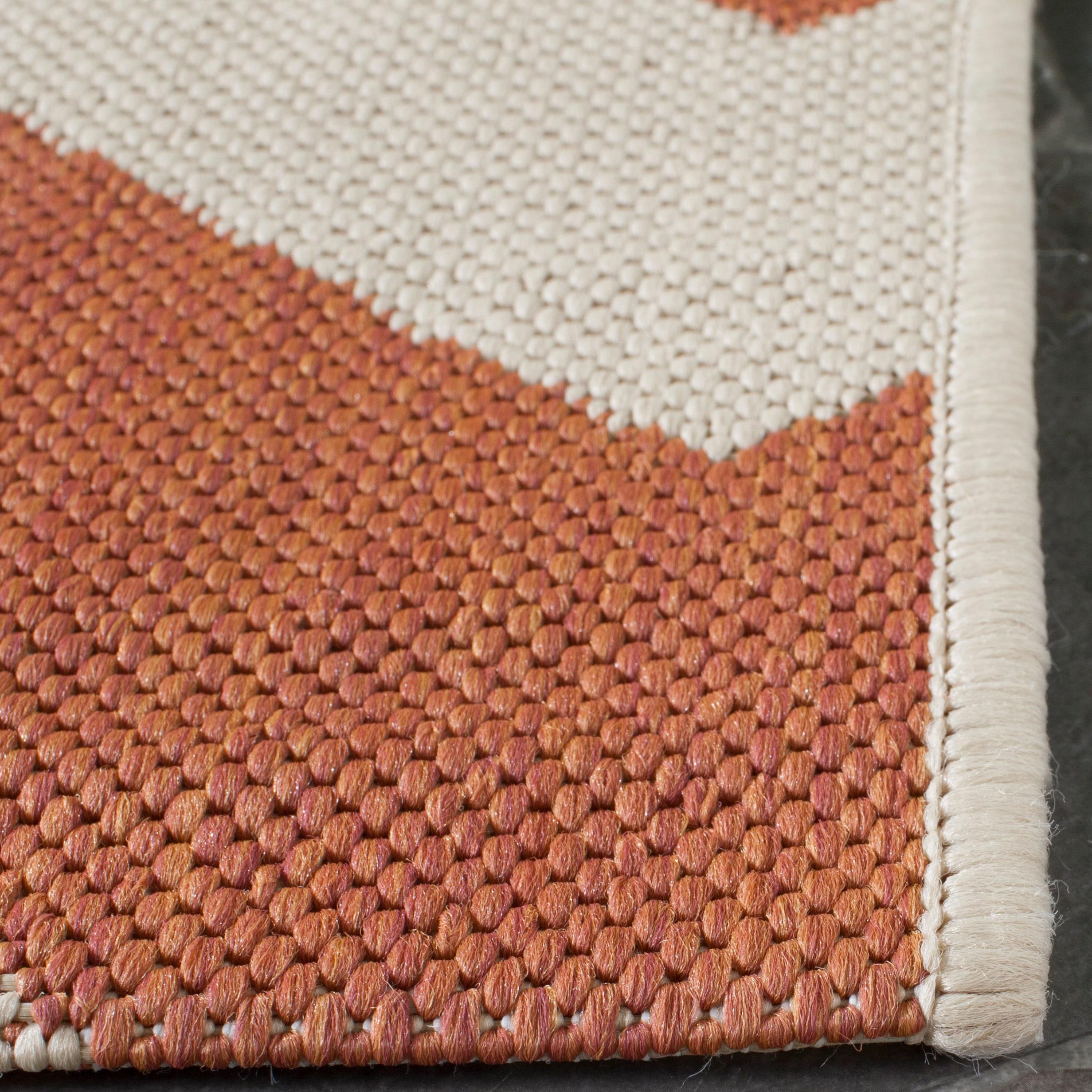 Courtyard CY6244 Power Loomed Indoor and Outdoor Area Rug - Terracotta/Beige - 5'3"x7'7" - Safavieh