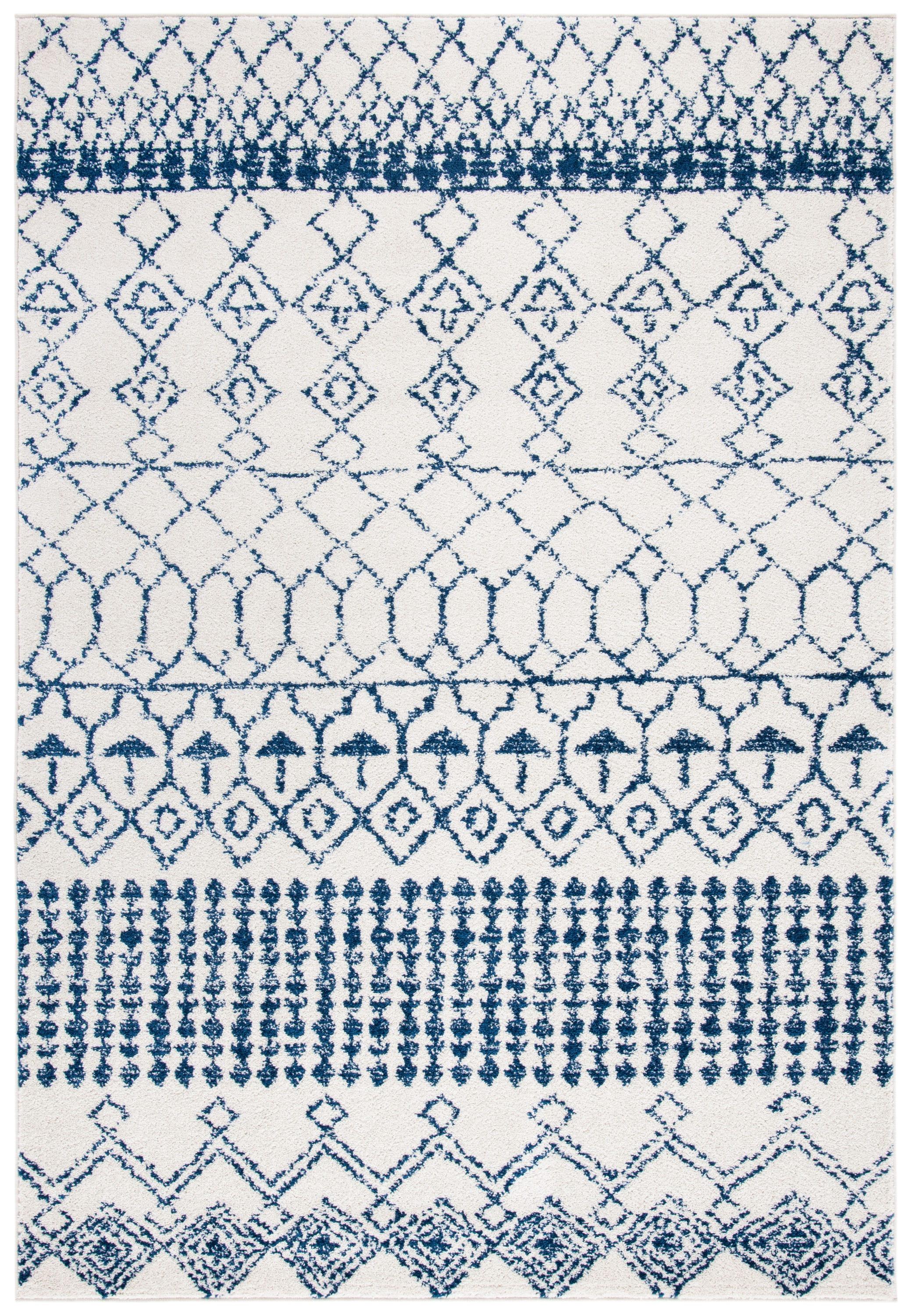 Tulum TUL229 Power Loomed Area Rug - Ivory/Navy - 6'x9' - Safavieh.