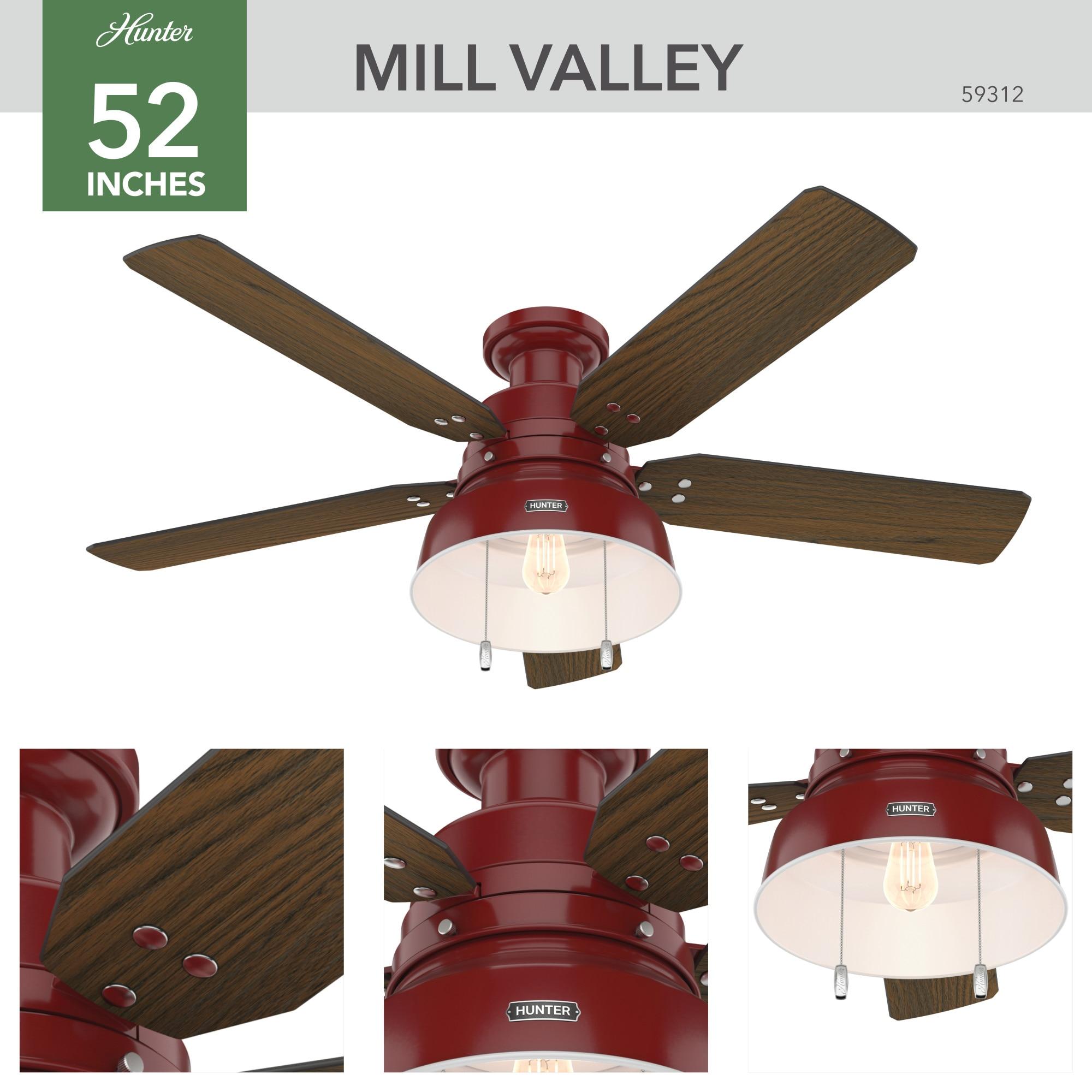 52" Mill Valley 5-Blade Outdoor Ceiling Fan with Light Kit