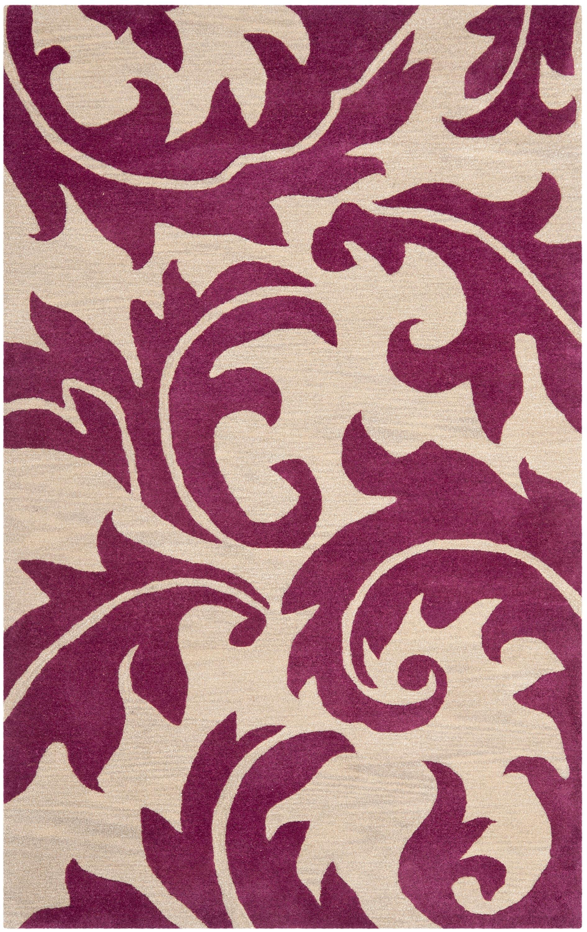 Soho SOH841 Hand Tufted Accent Rug - Purple/Beige - 2'x3' - Safavieh.