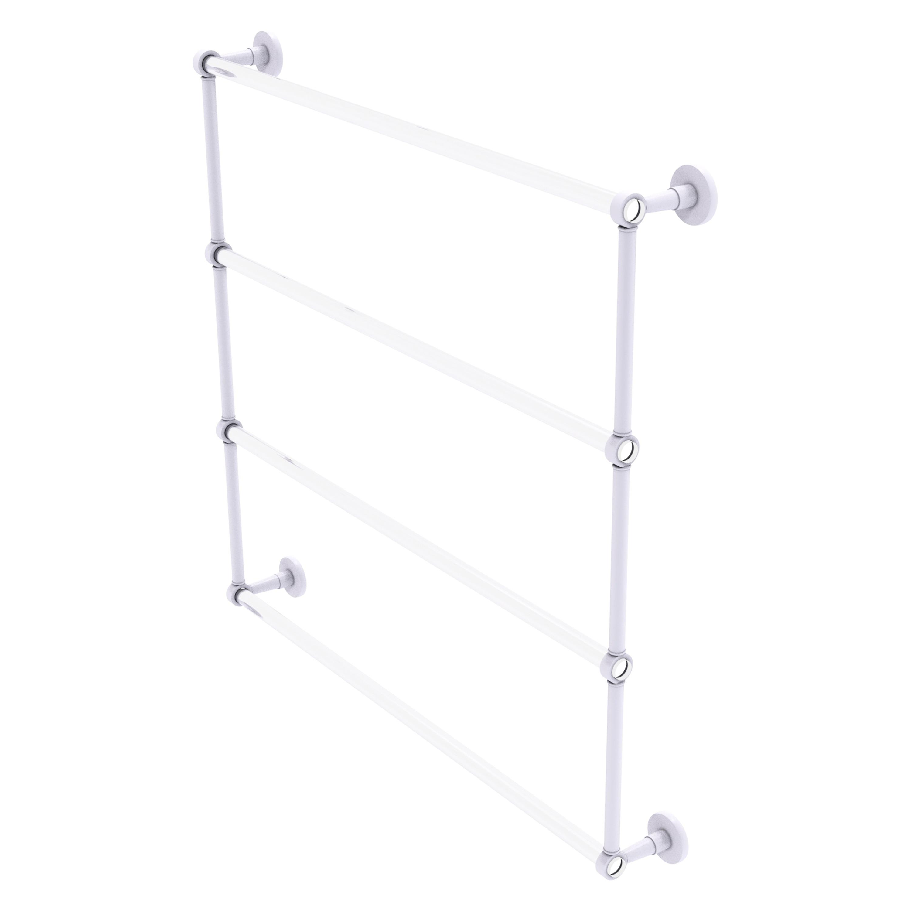 Matte White and Clear 4-Tier Ladder Towel Bar