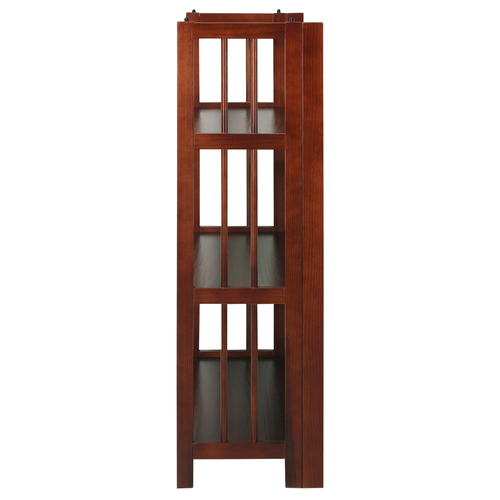 Casual Home 331-33 14 in. 3-Shelf Folding Bookcase, Walnut