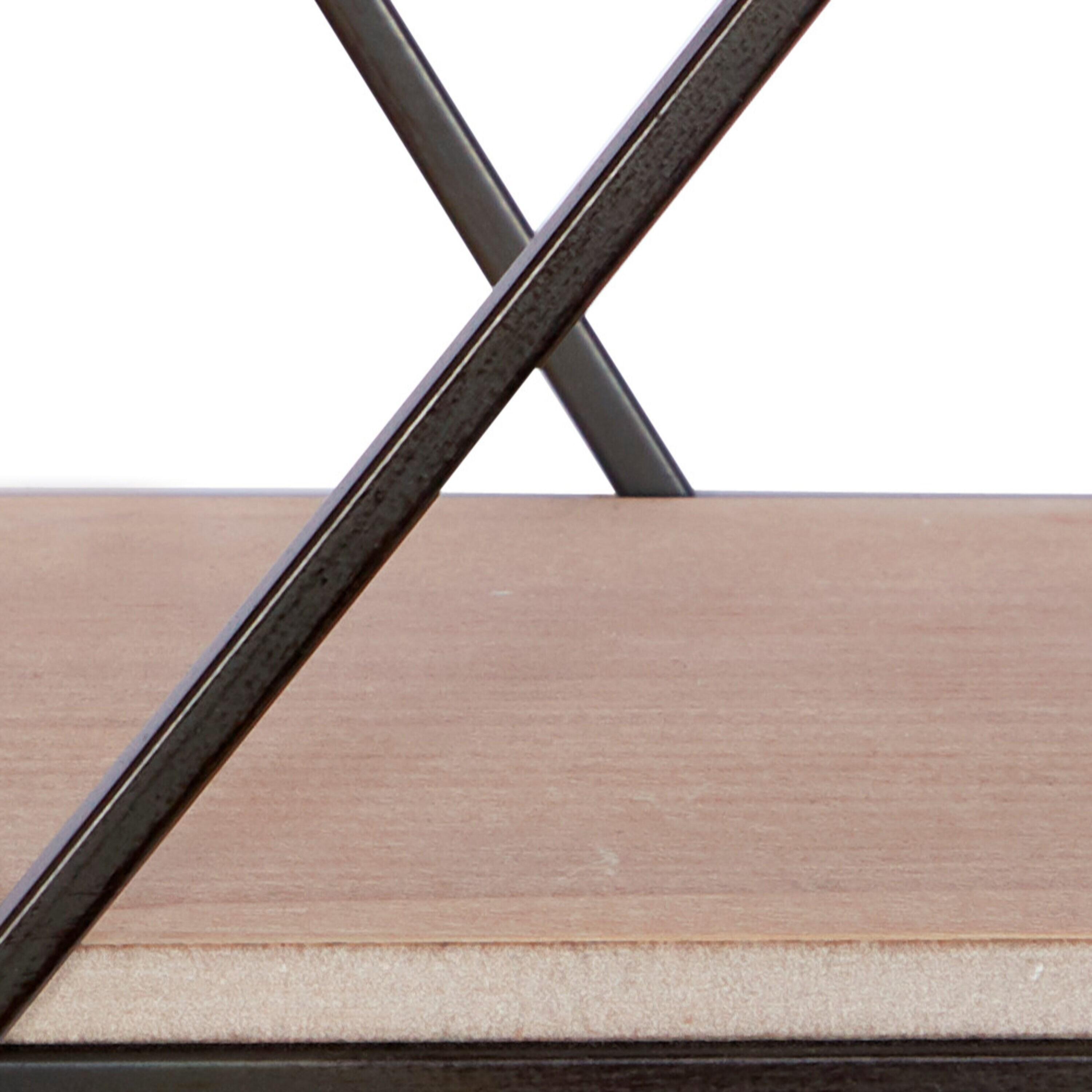 DecMode Brown Wood Contemporary Wall Shelf