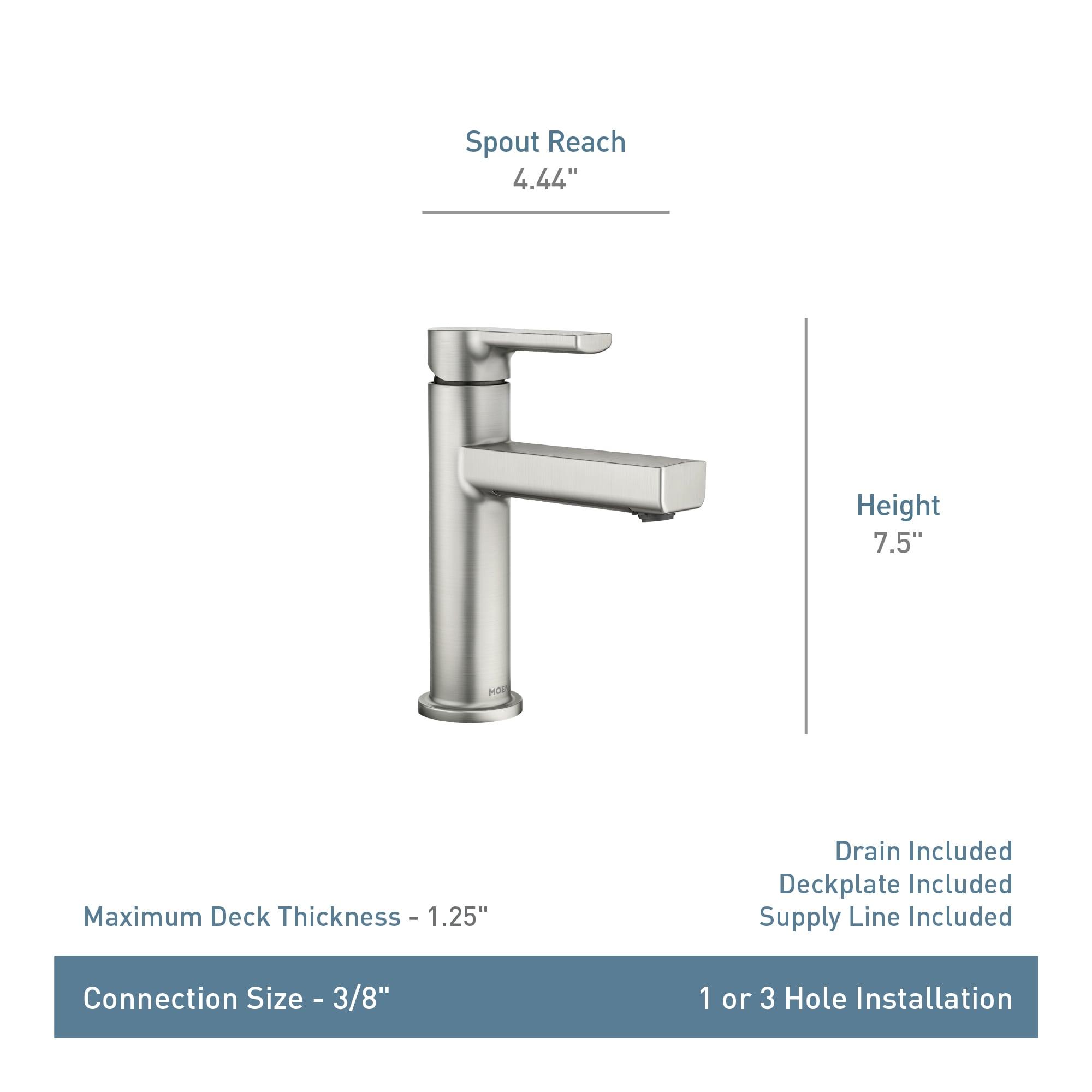 Moen Rinza 1-Handle Lever Centerset Bathroom Faucet, Spot Resist Brushed Nickel