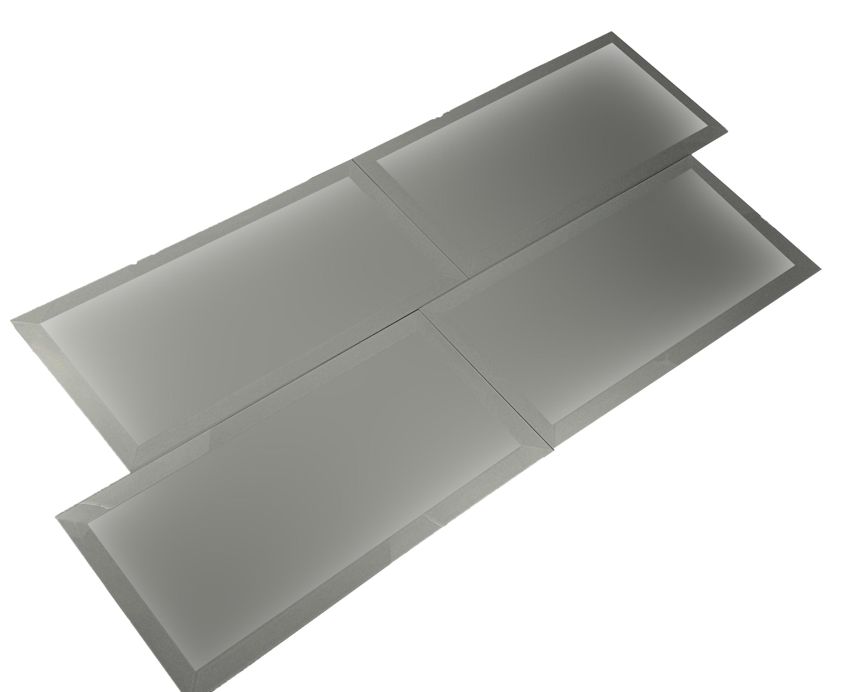 Abolos Frosted Elegance 8 in. x 16 in. Diamond Grade Glass Beveled Large Format Subway Decorative Kitchen & Bathroom Wall Tile