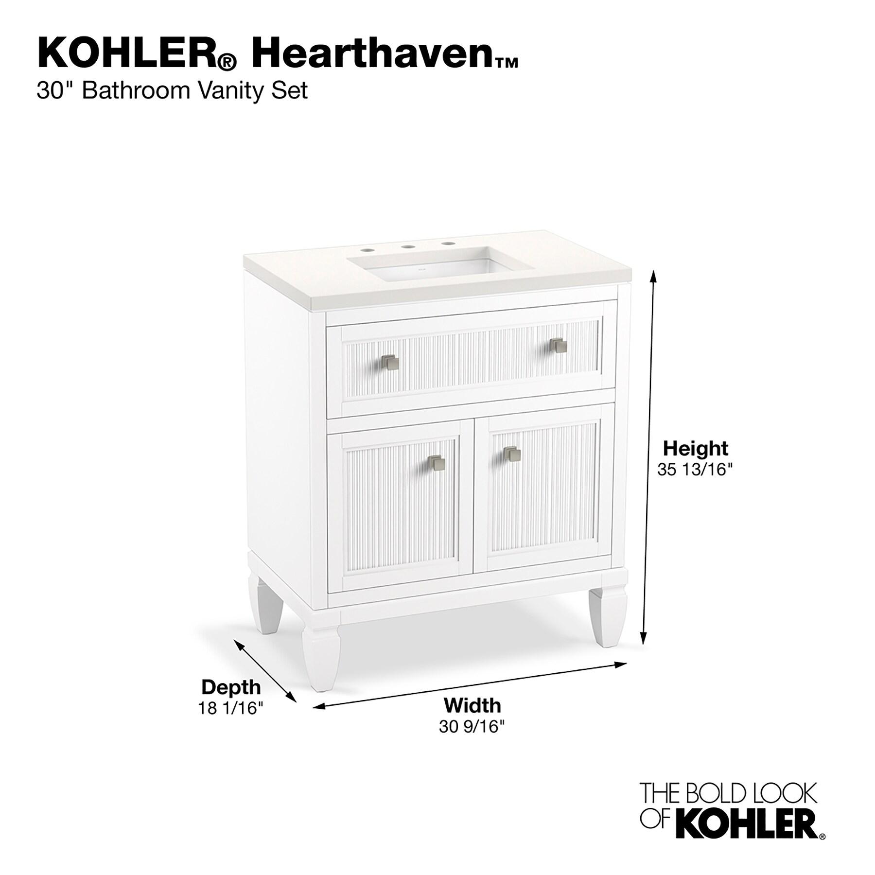 Hearthaven 30'' Free Standing Single Bathroom Vanity Cabinet with Sink and Quartz Top