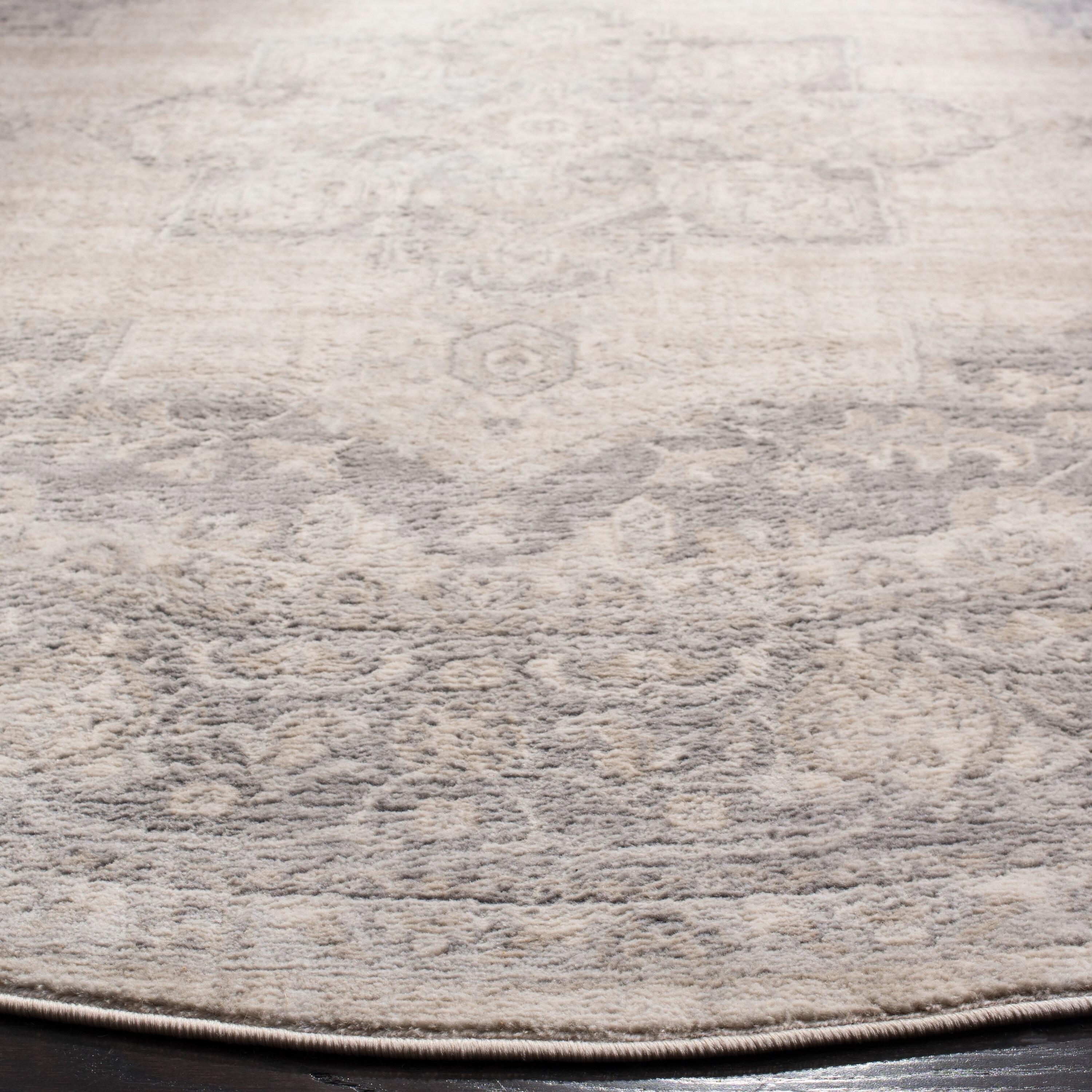 SAFAVIEH Brentwood Salah Oriental Area Rug, Cream/Grey, 9' x 9' Round