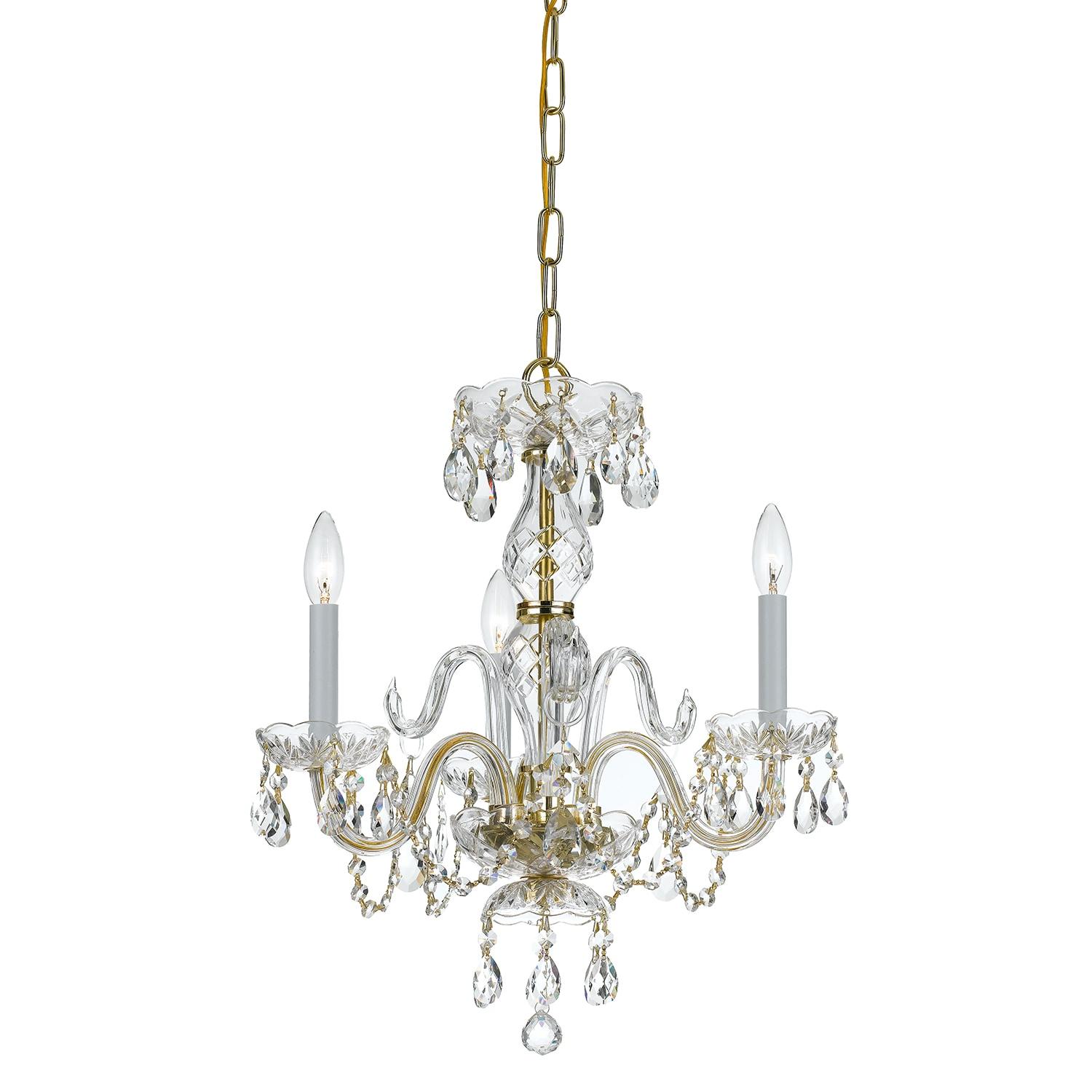 Crystorama Lighting Traditional Crystal 3 - Light Chandelier in  Polished Brass