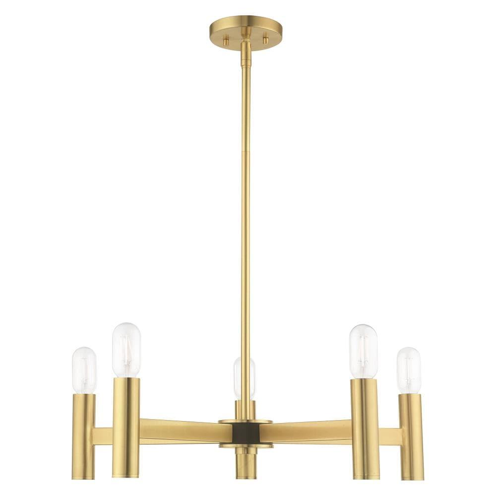 Livex Lighting Copenhagen 5 - Light Chandelier in  Satin Brass