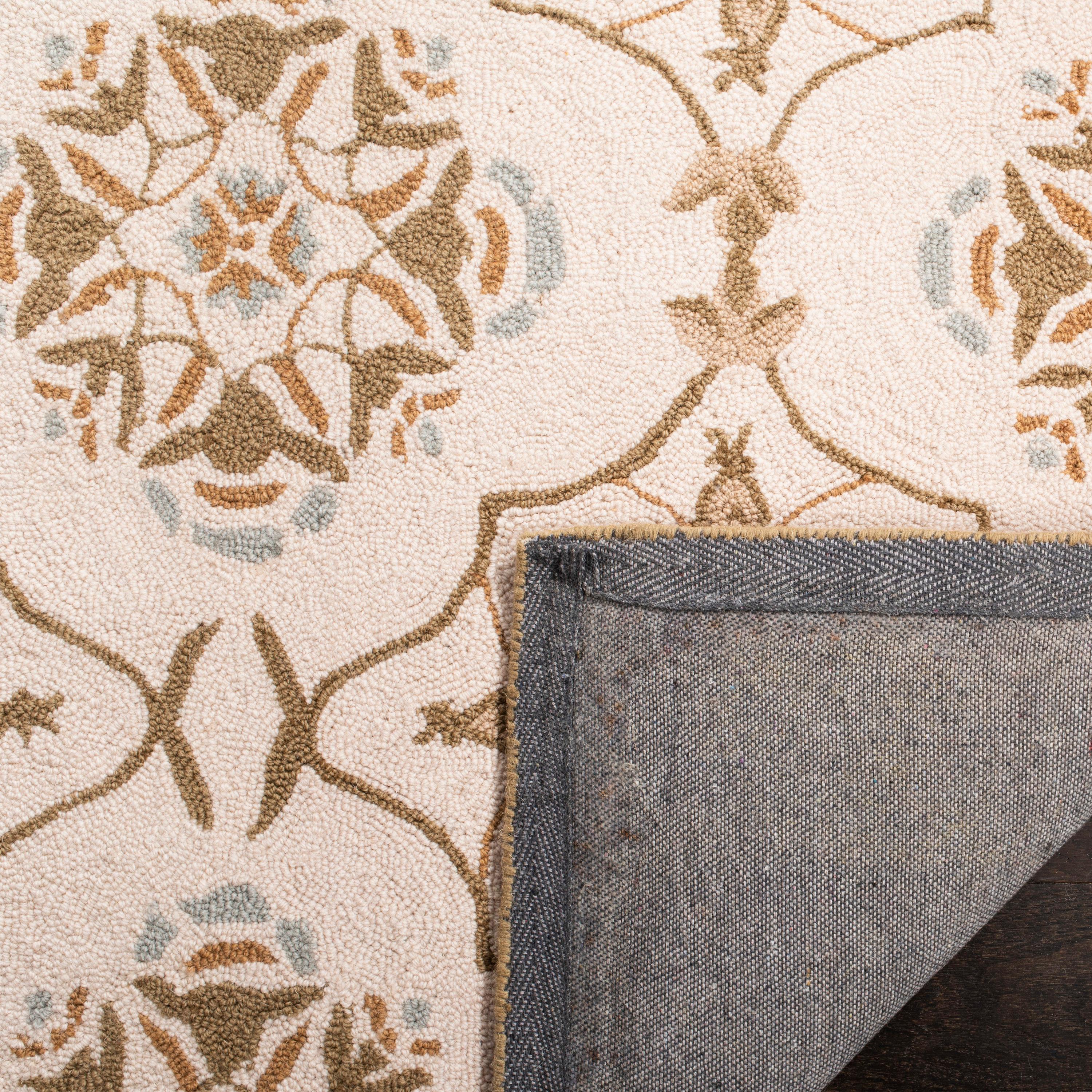 SAFAVIEH Chelsea Jamison Geometric Wool Area Rug, Ivory/Green, 5'3" x 8'3"