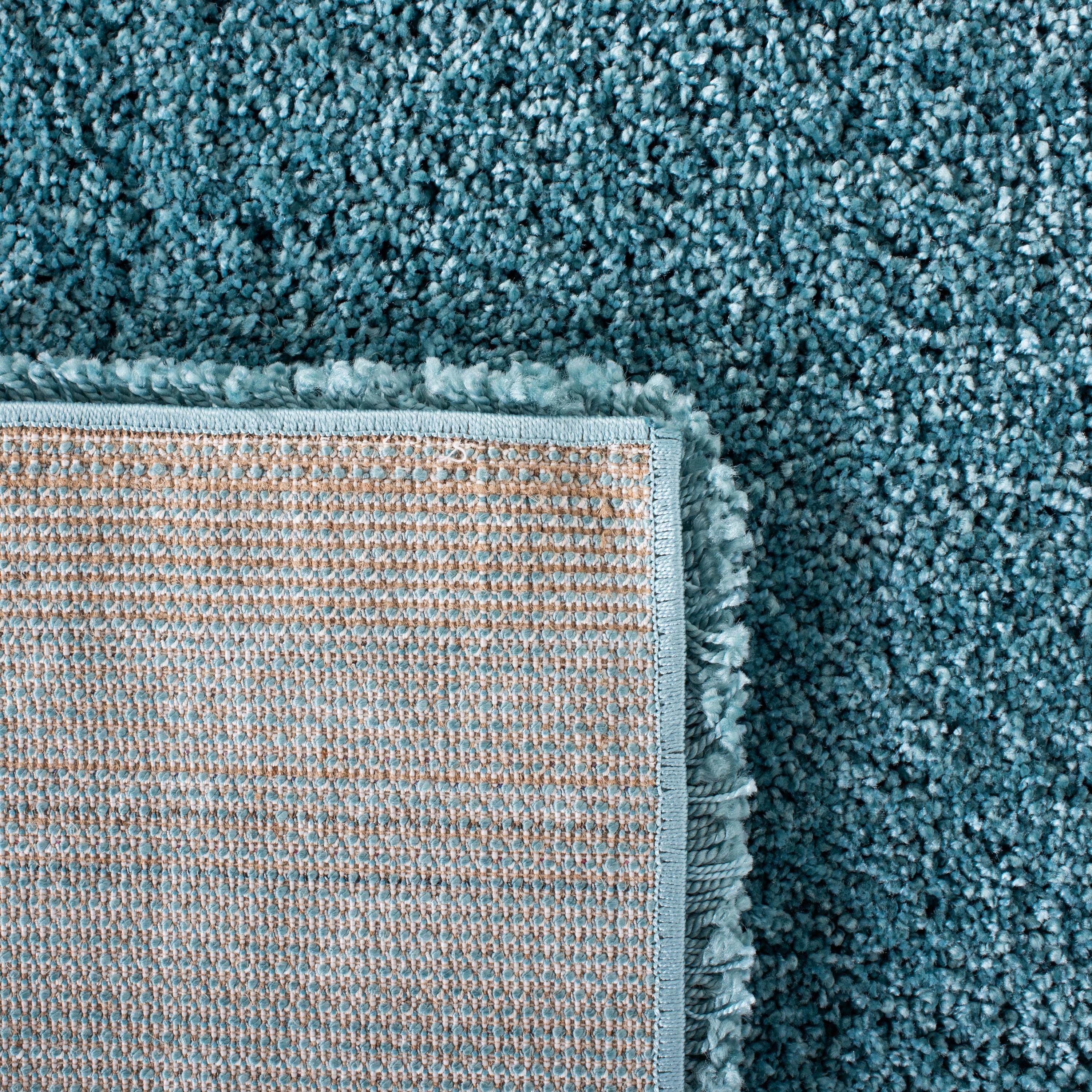 SAFAVIEH Milan Harlow Solid Plush Shag Area Rug, Aqua Blue, 10' x 14'