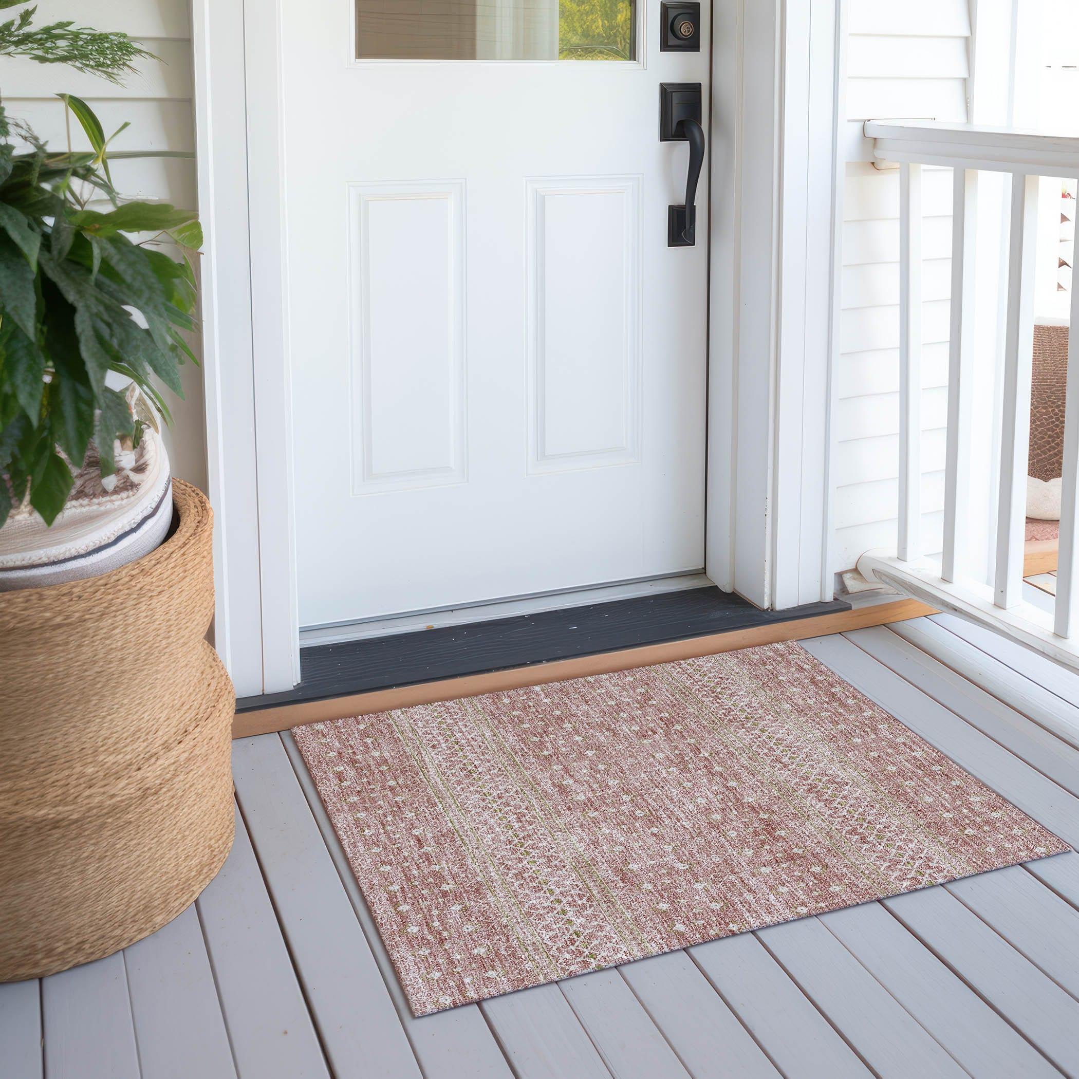 Addison Rugs Chantille Indoor/Outdoor Transitional Boho Blush Washable Rectangle Rug, 1'8" x 2'6"