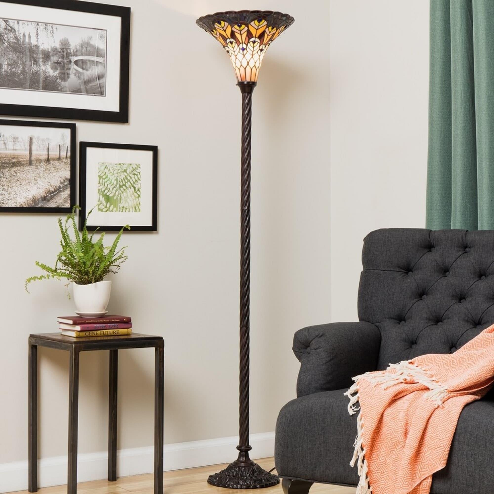 Warehouse of Tiffany Peacock 1 Light Torchiere