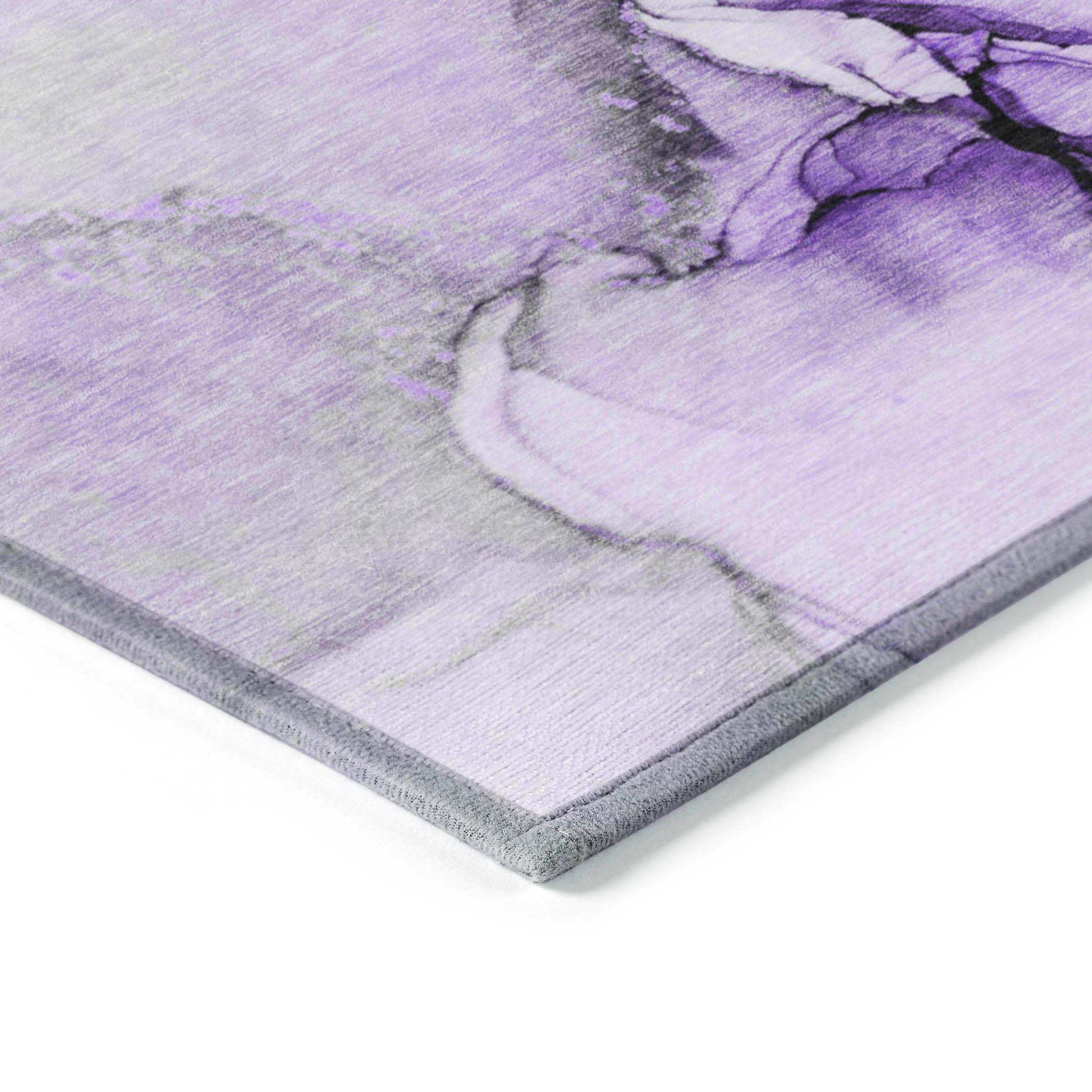 Addison Rugs Chantille Indoor/Outdoor Transitional Watercolors Purple Washable Rectangle Rug, 1'8" x 2'6"