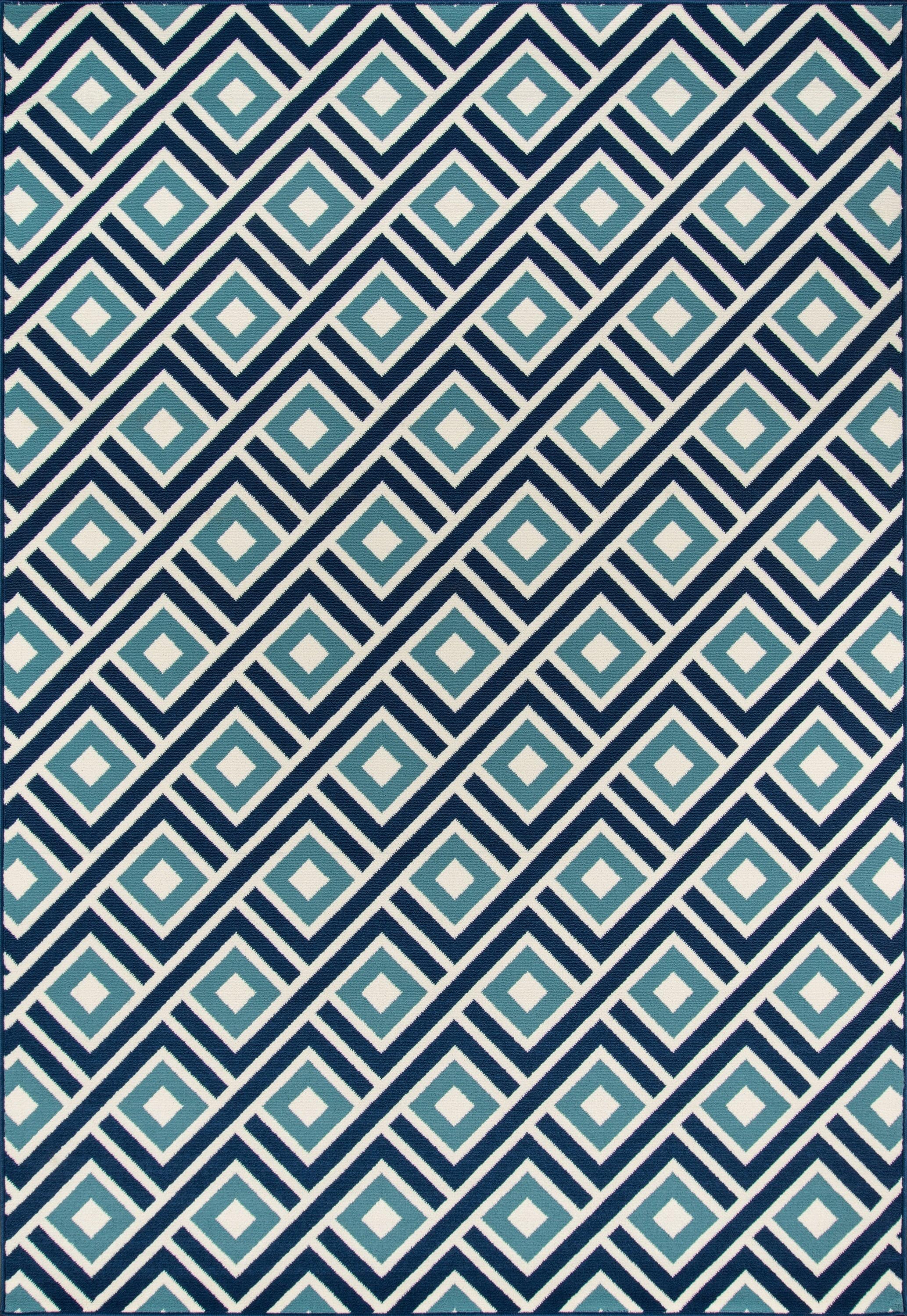 Indoor/Outdoor Blue Squares Rug