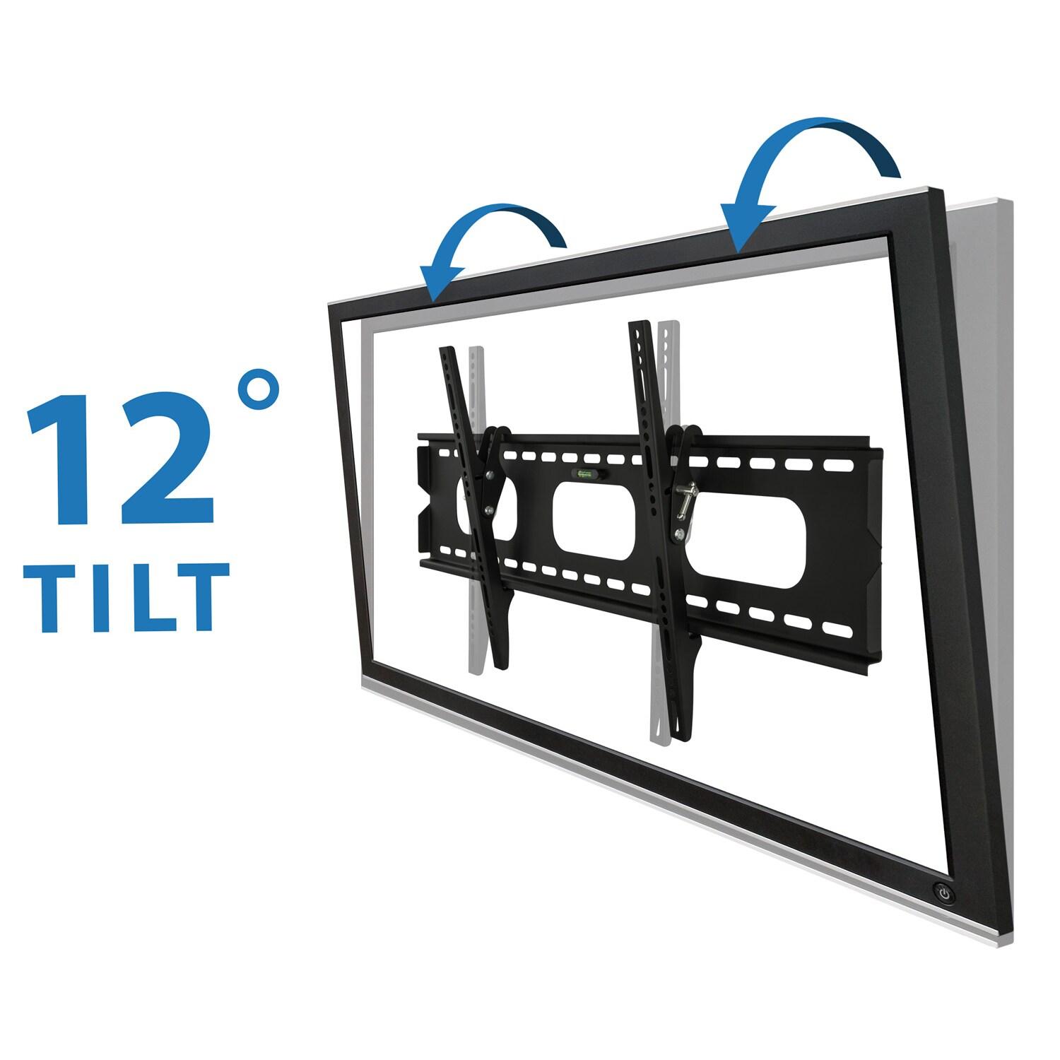 Mount-It! Low-Profile Tilting TV Mount | Flush Mount TV Bracket Wide | Ultra-Thin TV Mount with Tilt for 42-70 in. Screen TVs | 220 lbs. Capacity