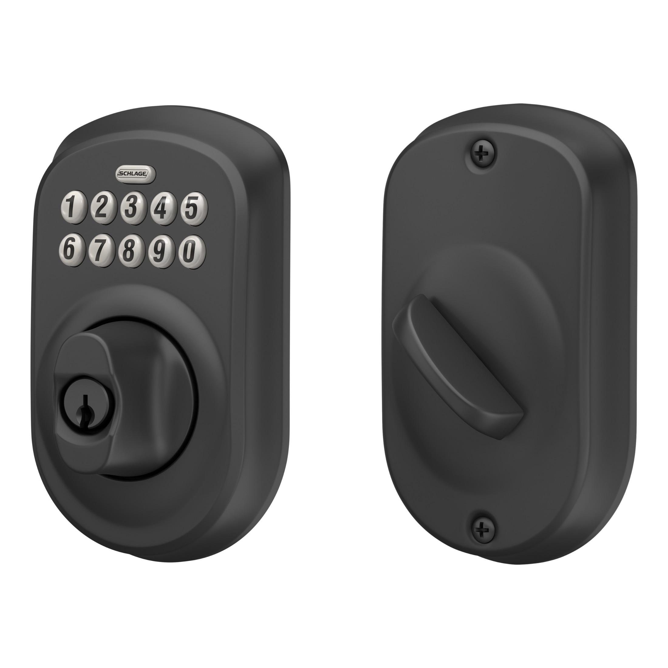 Schlage BE365 PLY 622 Keypad Electronic Deadbolt, Matte Black