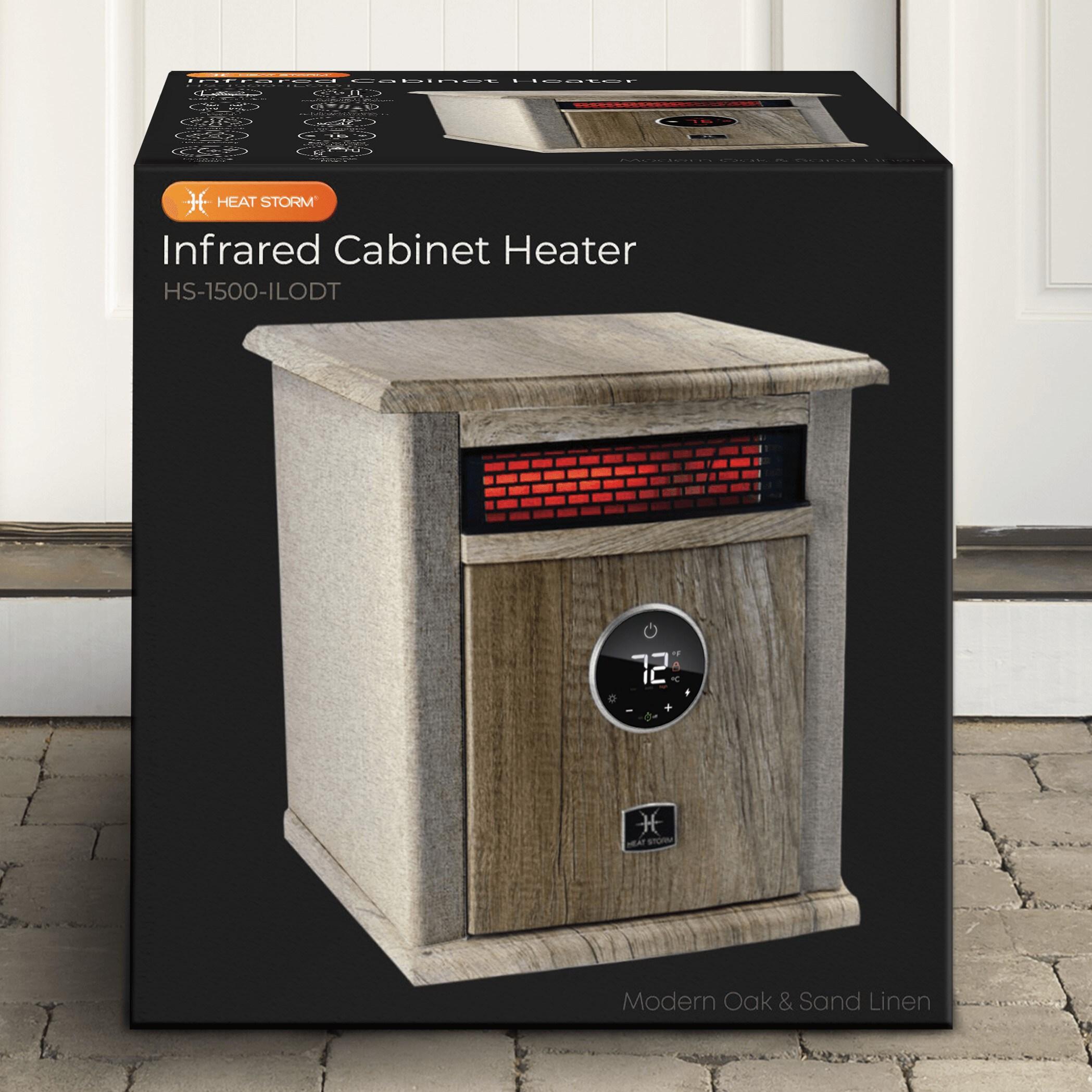 Heat Storm Heat Storm 1500 Watt 5200 BTU Electric High Efficiency Cabinet Space Heater with Adjustable Thermostat , Remote Included and with Digital Display