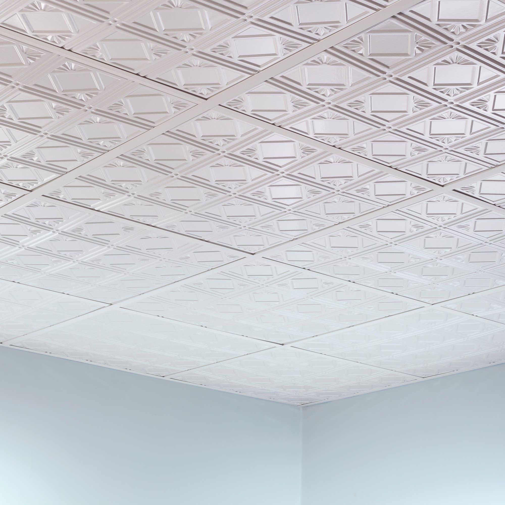 Traditional 24'' L x 24'' W Textured Vinyl Drop-In Ceiling Tile