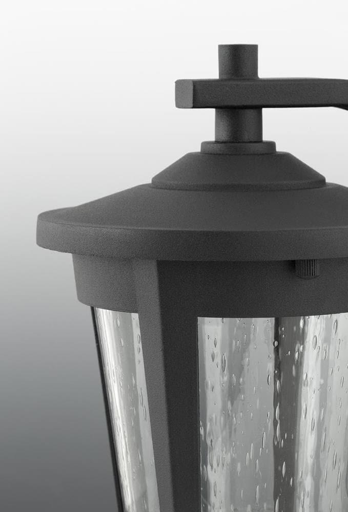 Progress Lighting, East Haven, 1-Light, Outdoor Wall Lantern, Black, Seeded Glass Shade