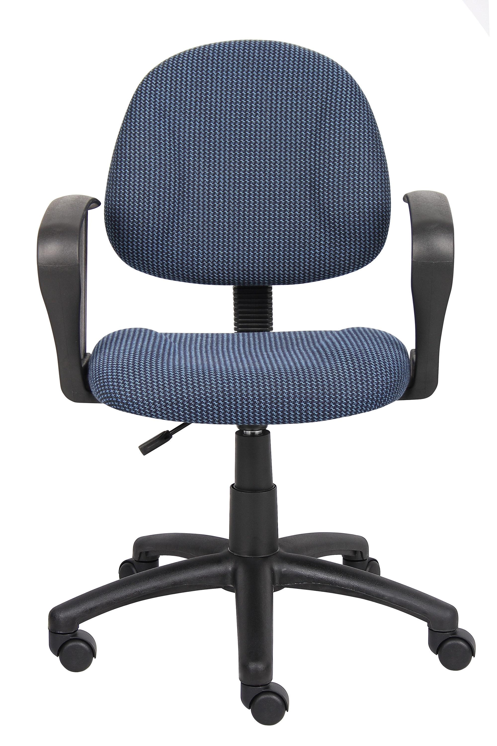 Boss Office Products B317-BE Deluxe Posture Chair with Loop Arms, Blue