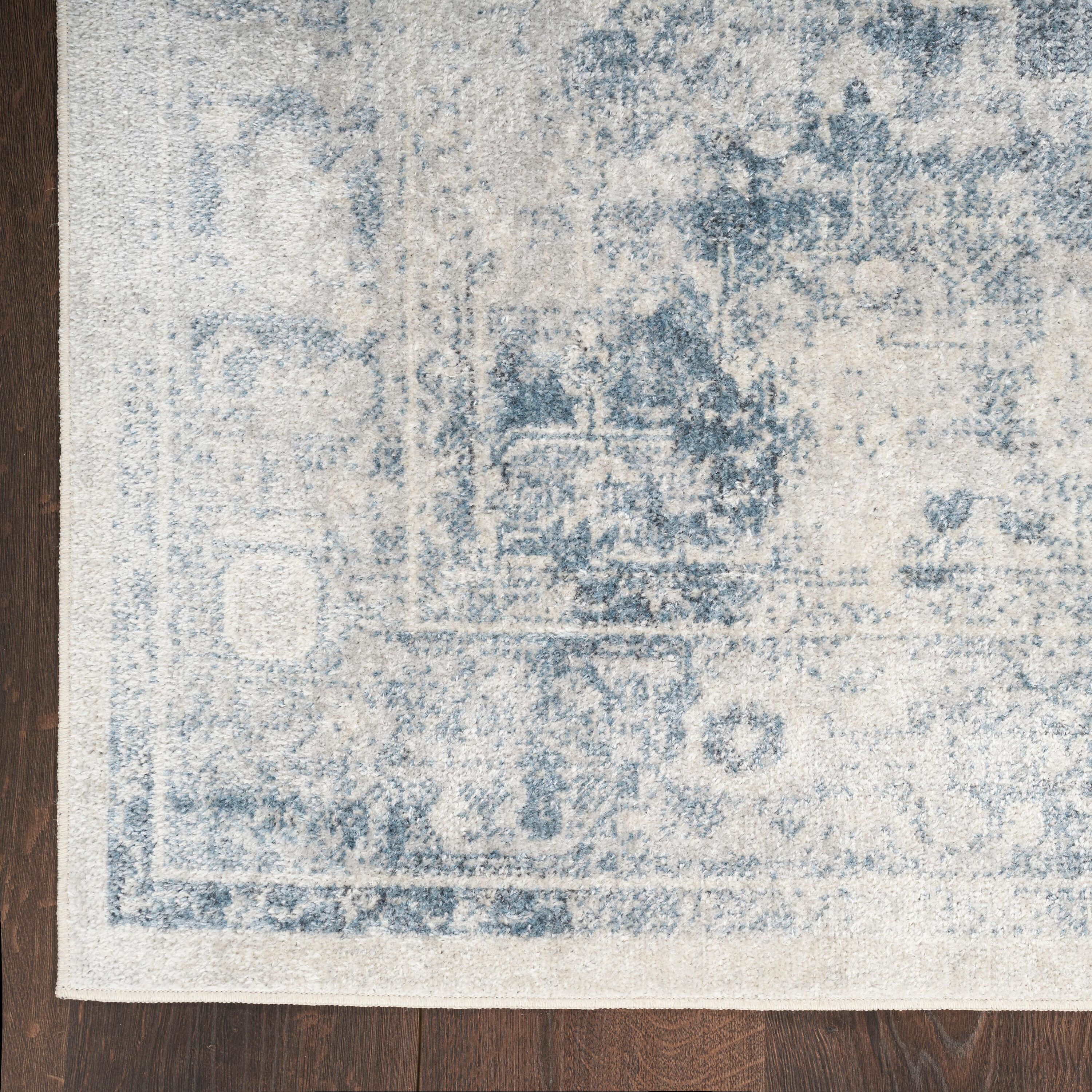 Nourison Washable Astra Vintage Persian Indoor Flatweave Runner Rug Blue Ivory 2' x 6'