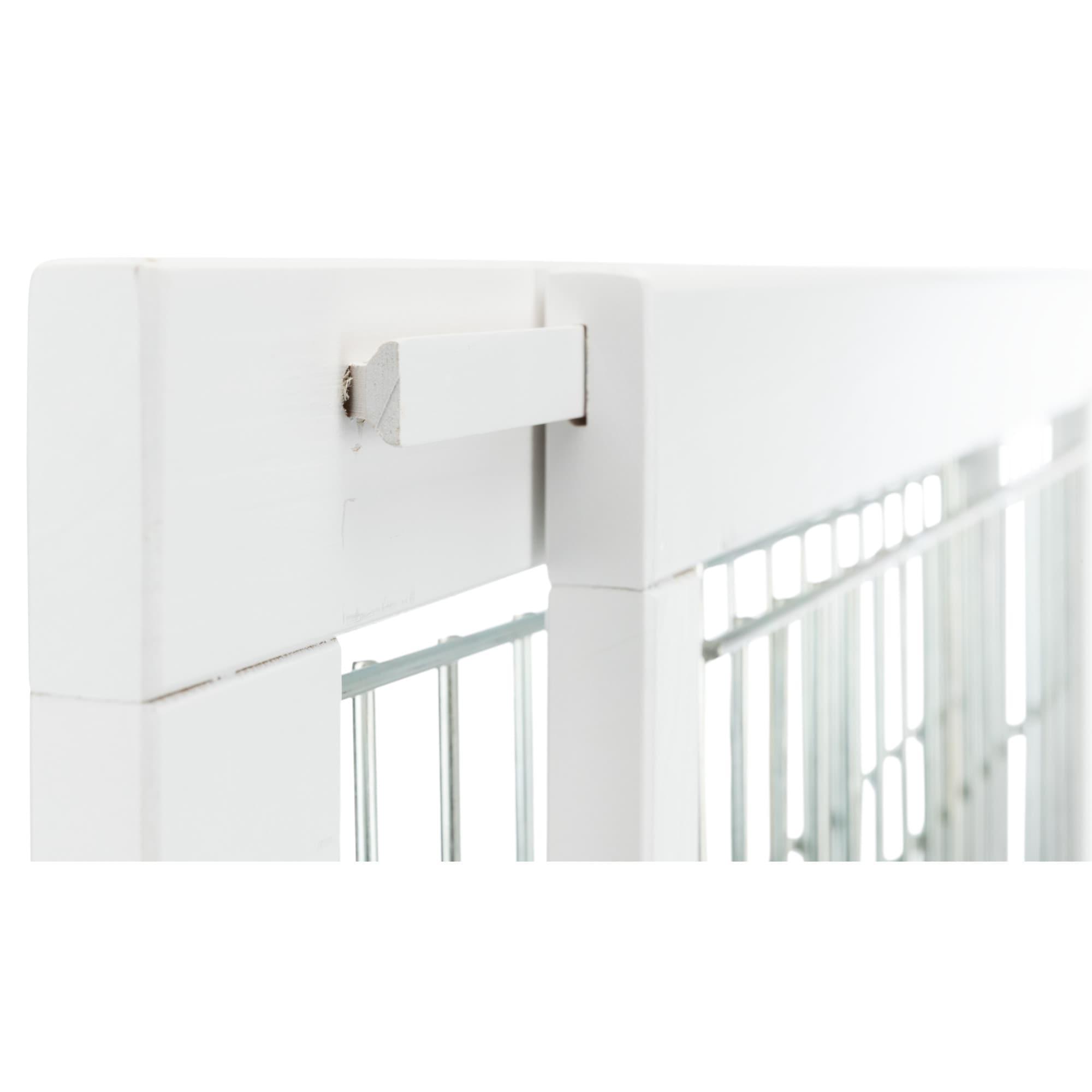 TRIXIE TRIXIE Adjustable Wooden Freestanding Pet Gate, 24" Tall Step Over, Expands to 42.5", Pet Barrier