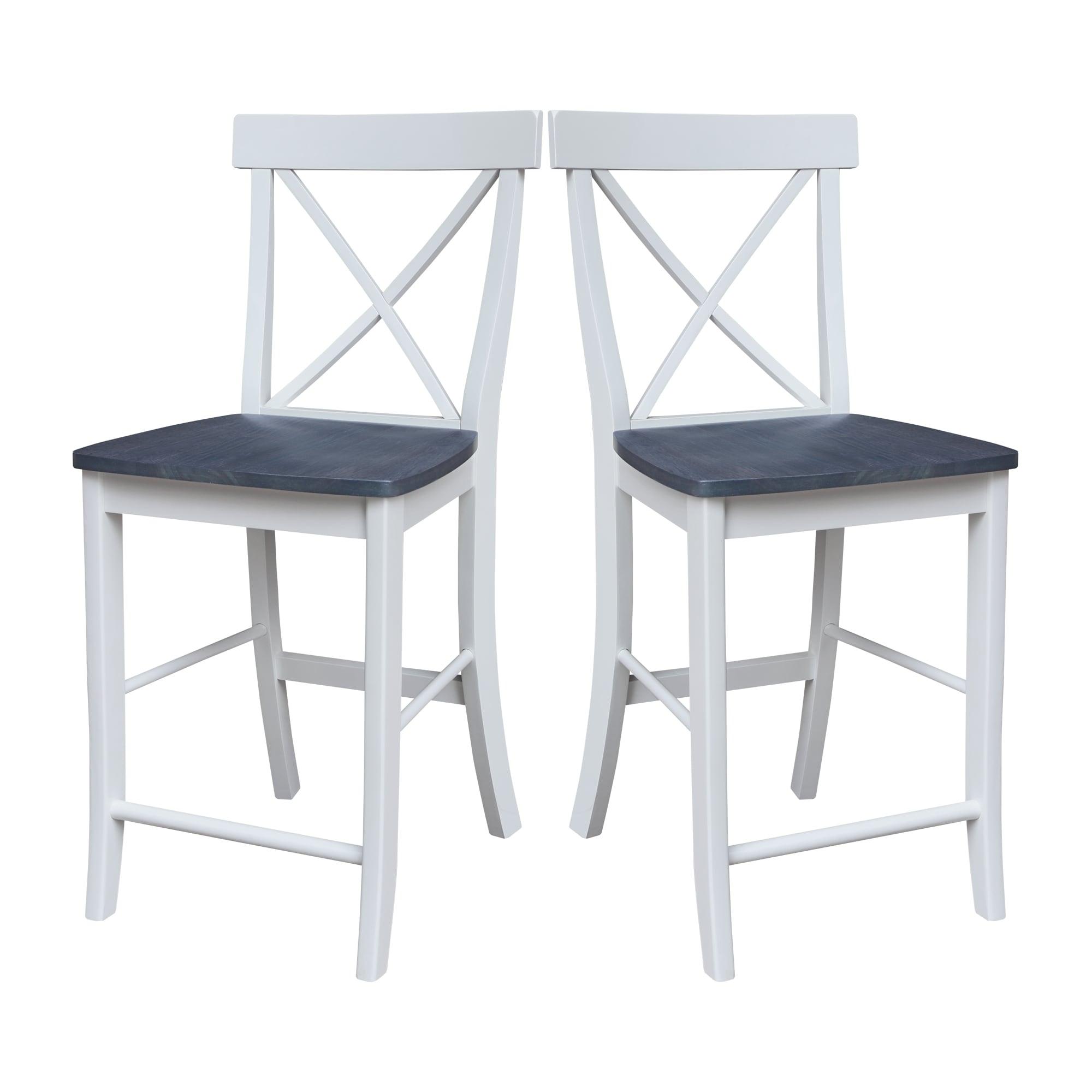 24&#34; X Back Counter Height Barstool Barstool White - International Concepts