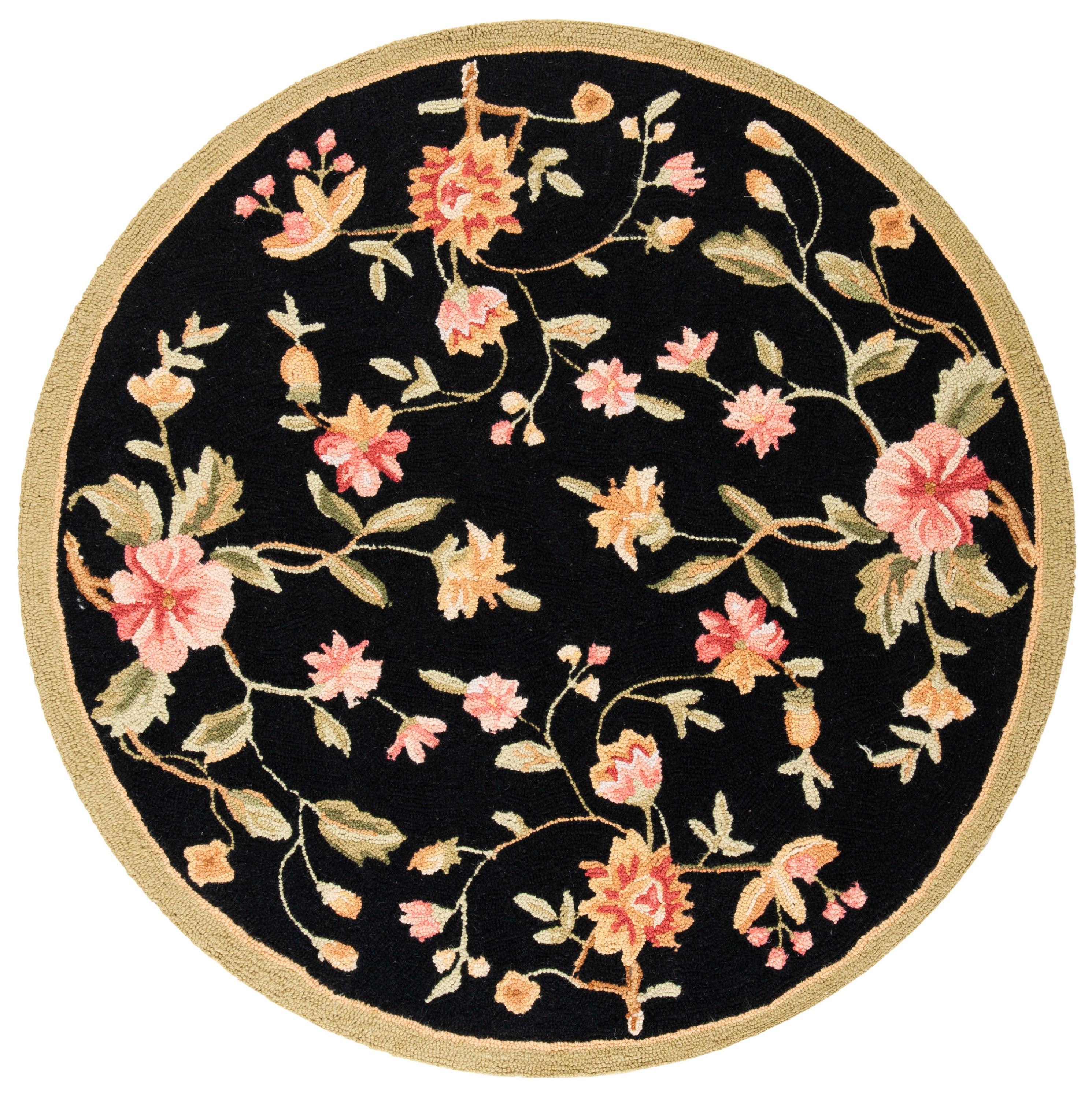 Chelsea HK263 Handmade Area Rug - 3' Round - Black - Safavieh