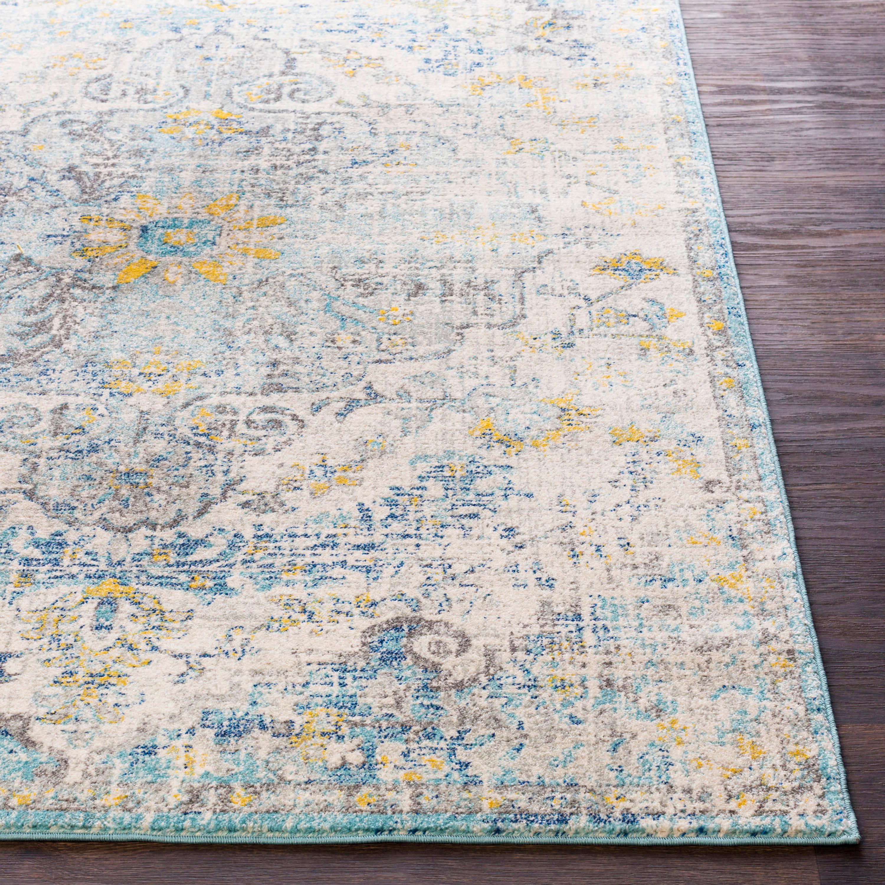 Livabliss 3'11"x5'7" Abby Traditional Rugs Cream/Charcoal: Medium Pile, Stain & Fade-Resistant, Indoor Use