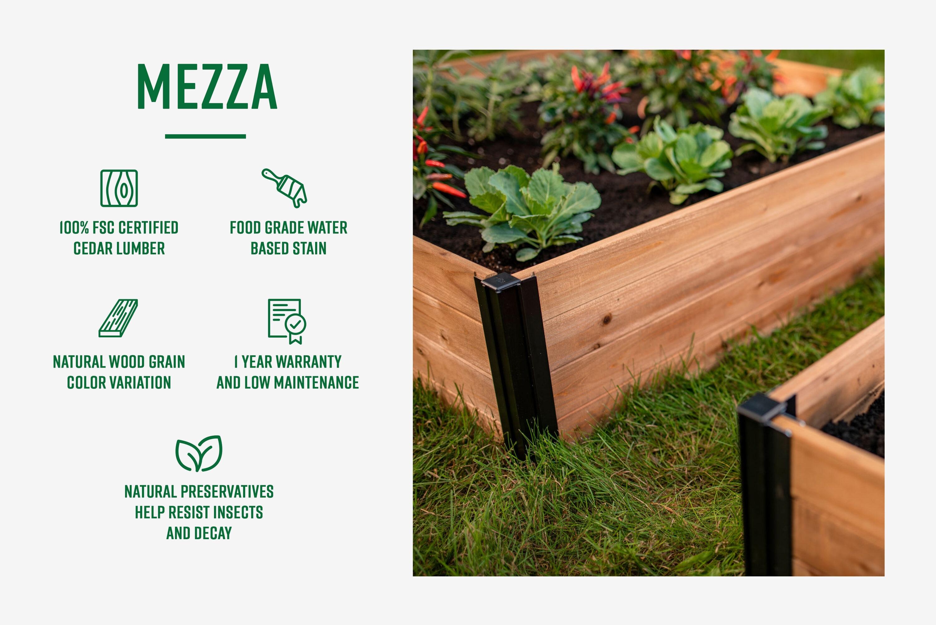 Vita Mezza 3' L x 5' W Cedar Keyhole Composting Garden, Golden Brown, VT17702
