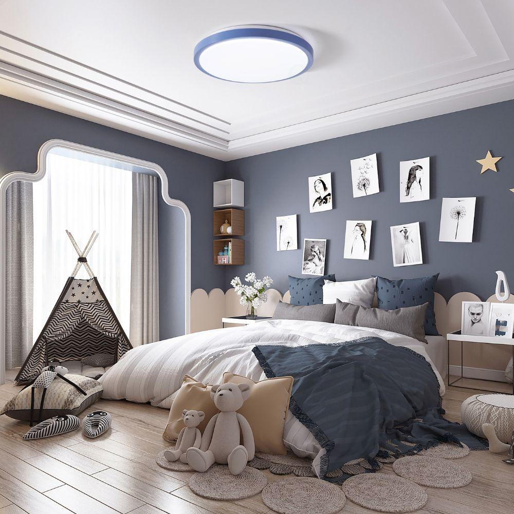 LED Ceiling Light Fixture Flush Mount Lighting, 6500K 30,000 Hour Lifetime 15 in. Blue 36W