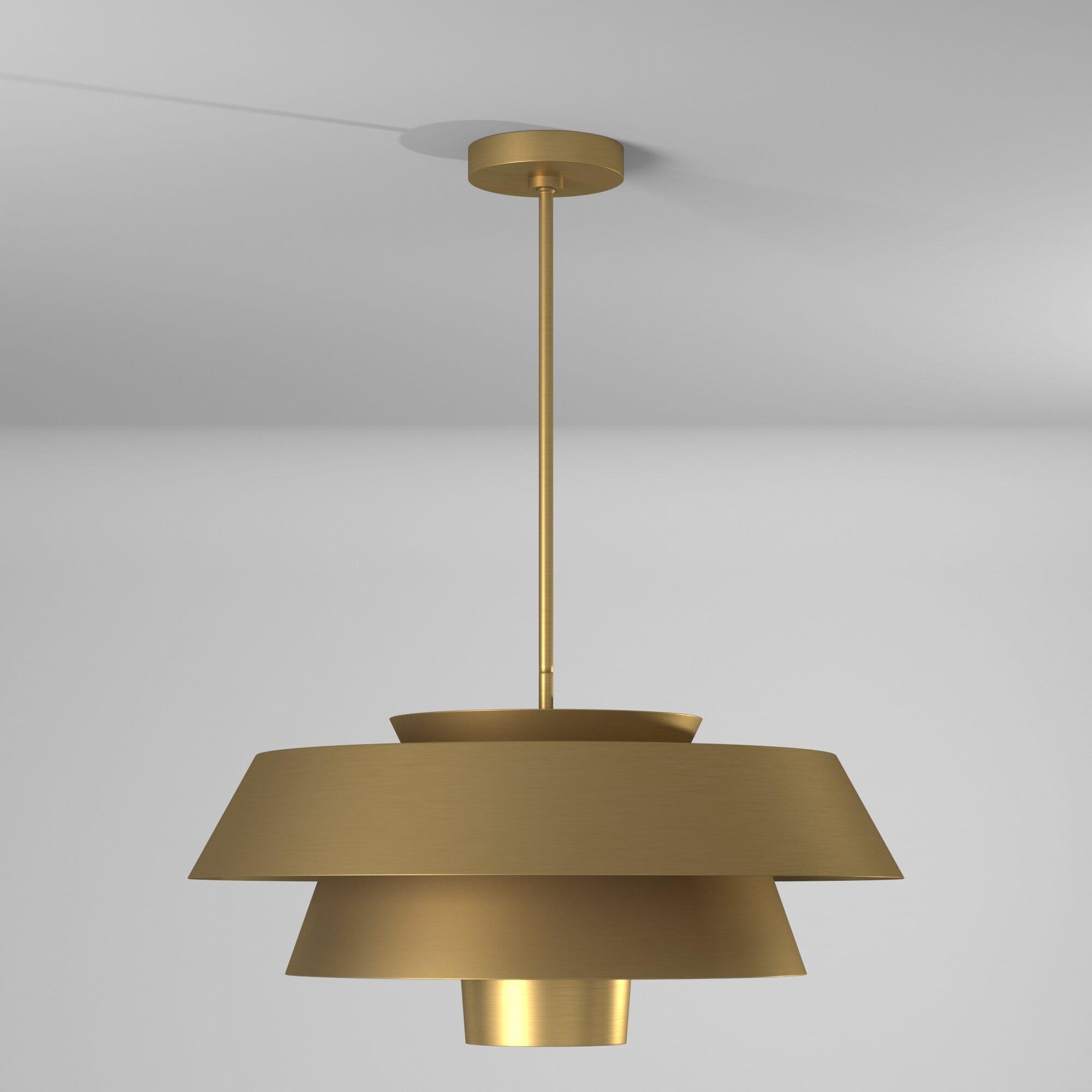 Brisbin Burnished Brass 24" Mid-Century Modern Pendant Light