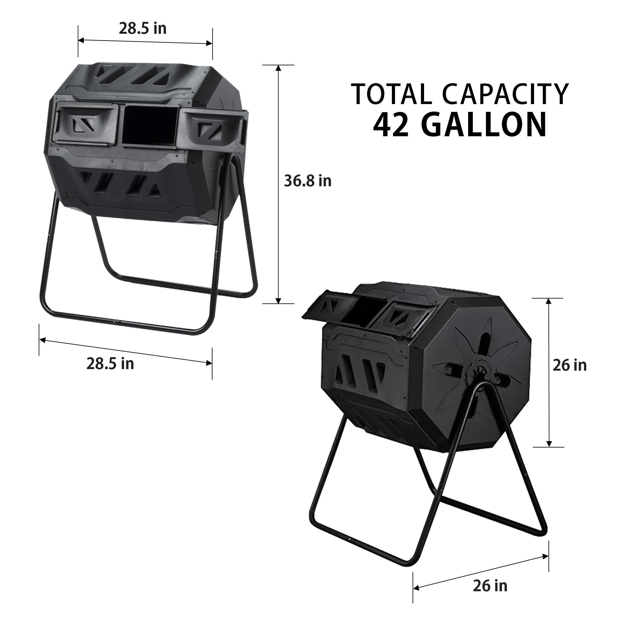 42 Gal. Outdoor Dual Chamber Tumbler Composter