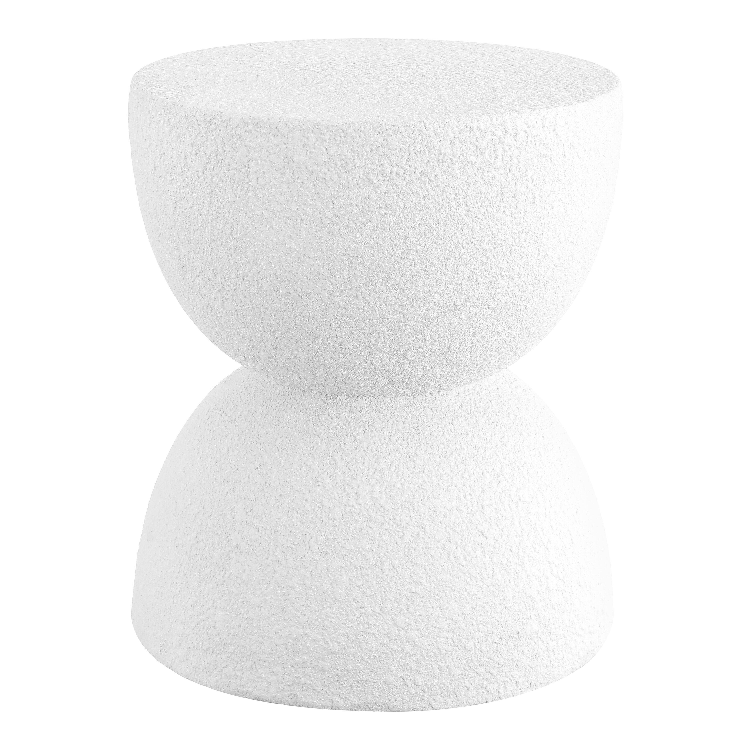 Greta 18" Mid-Century Modern Drum Accent Table , White - JONATHAN Y
